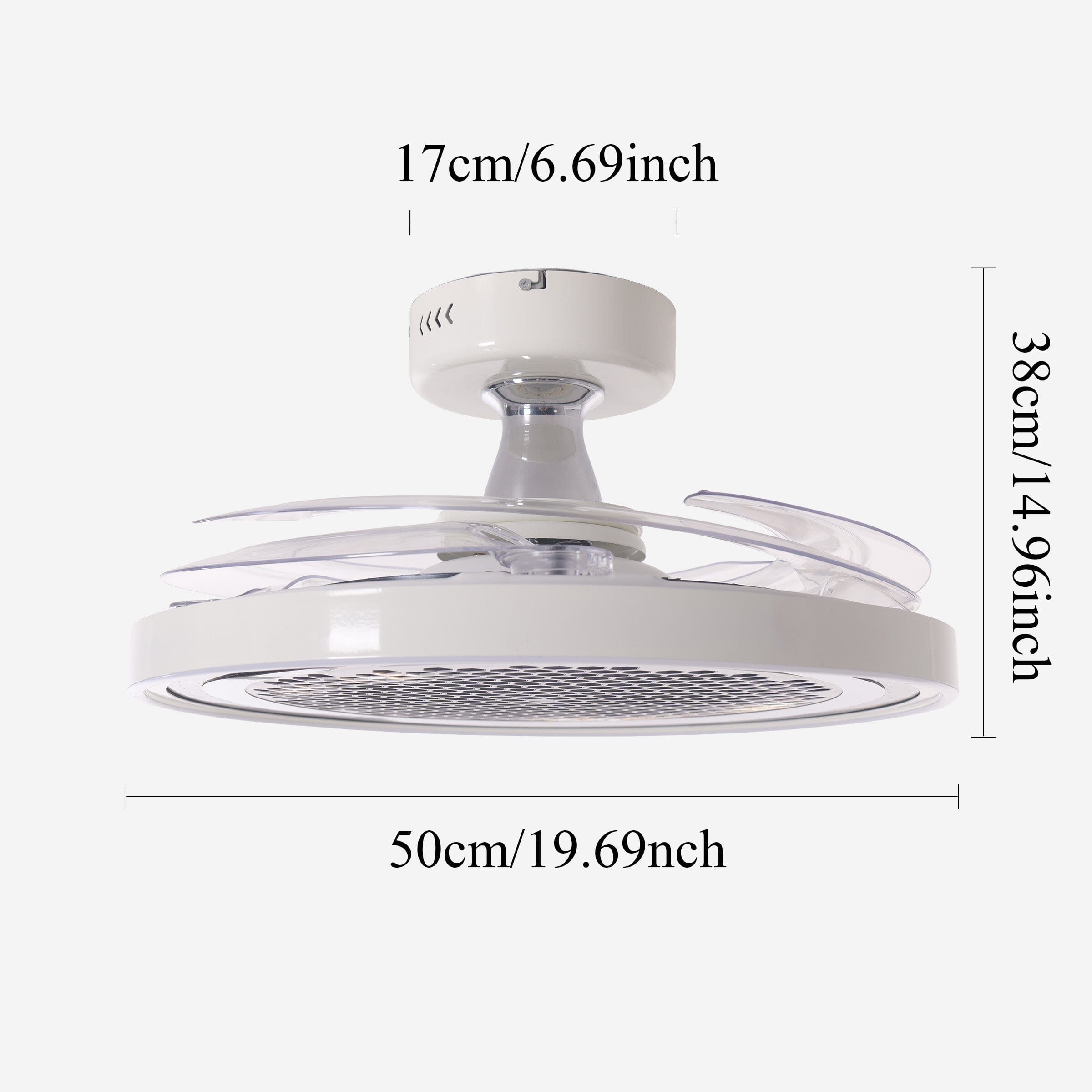White 48 Inch Reversible LED Ceiling Fan Light with Remote Lightsin UK 