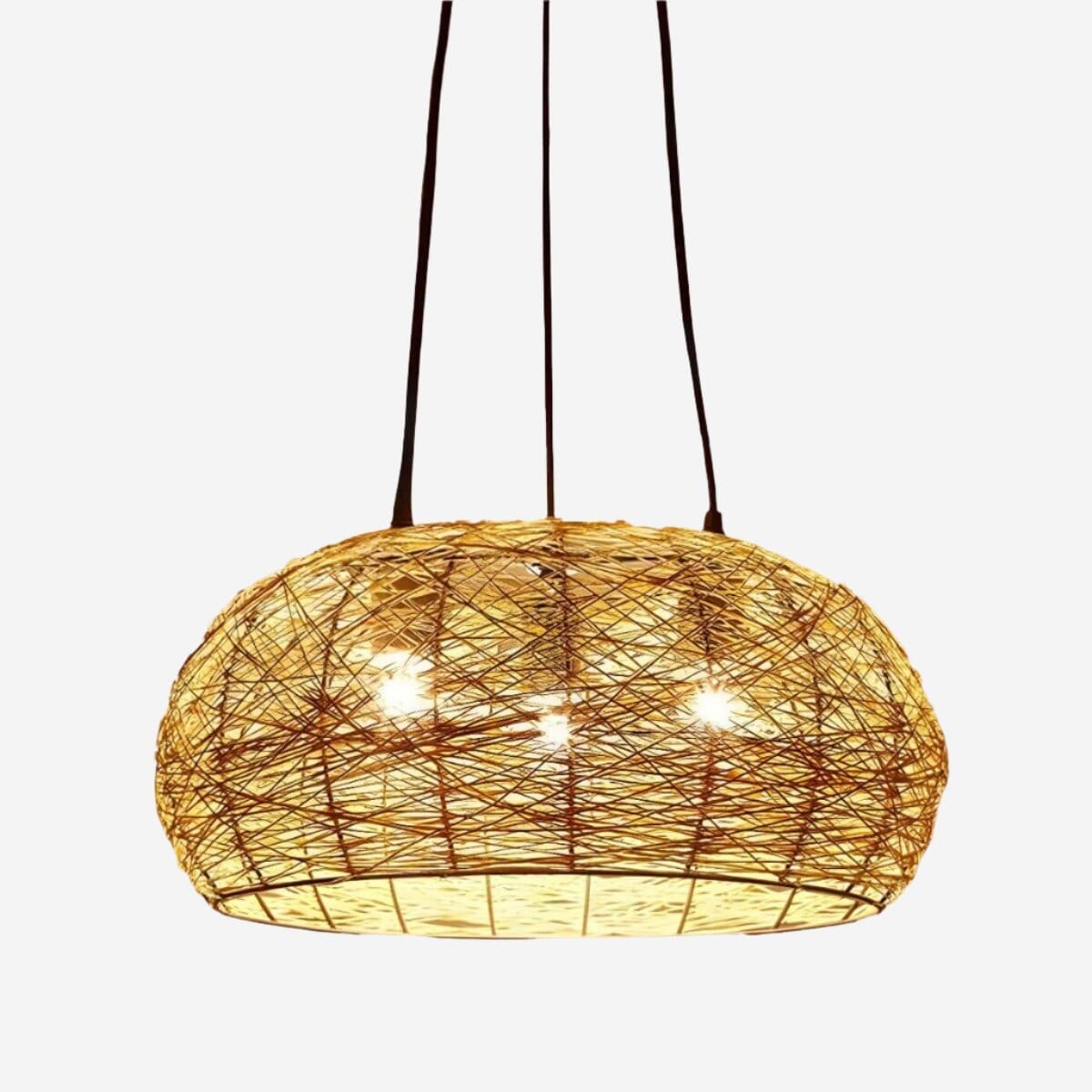 ‍Creative Bird's Nest LED Hemp Rope Rattan Woven Pendant Light (100% off) Lightsin UK 