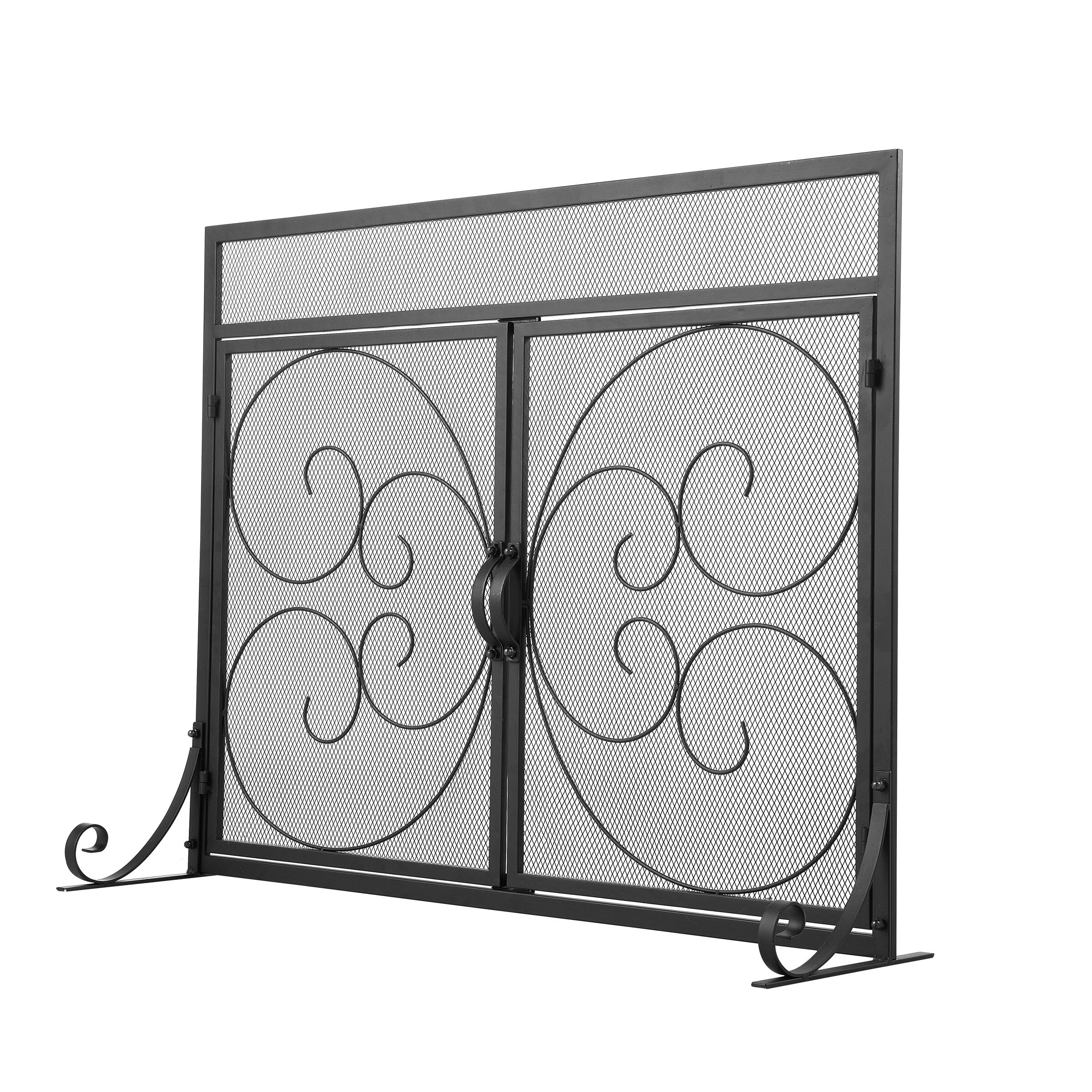 Smallbee Black Powder-Coated Iron Fireplace Screen – 89x25x71.5cm Smallbee UK 