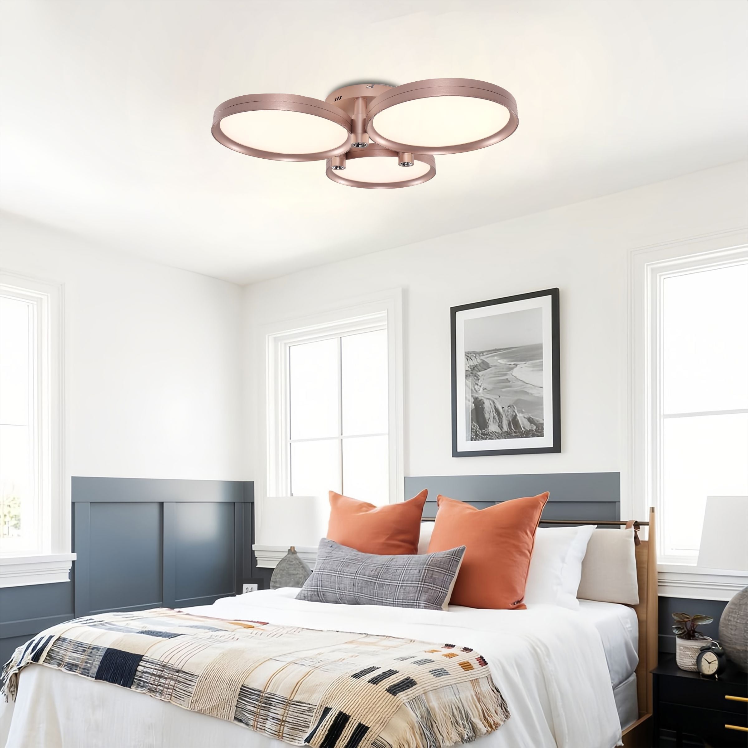 Lightsin Modern Three-Disk Silver/Gold Full Spectrum Ceiling Light Lightsin UK 