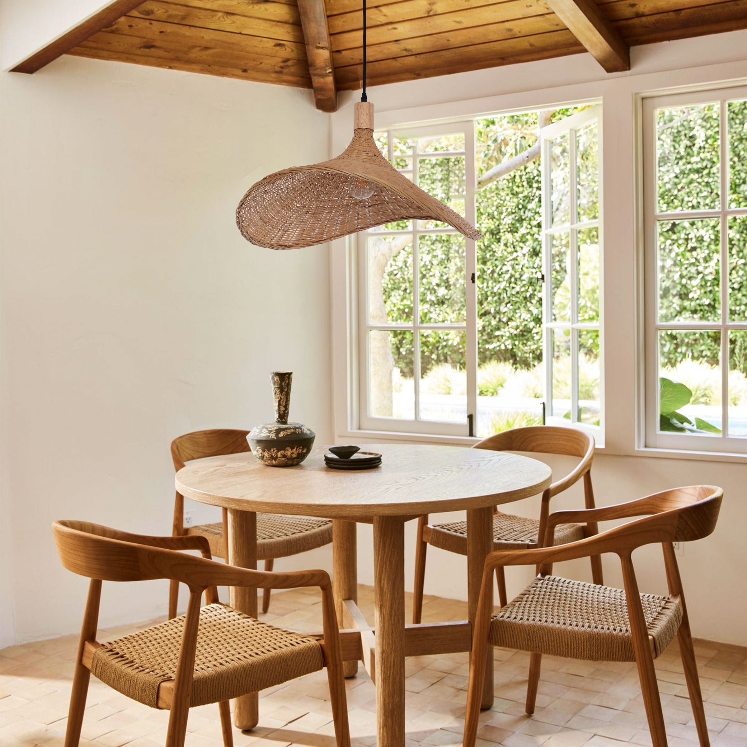 Lightsin Handwoven Bamboo Shade Pendant Light for Cozy Interiors Lightsin UK 