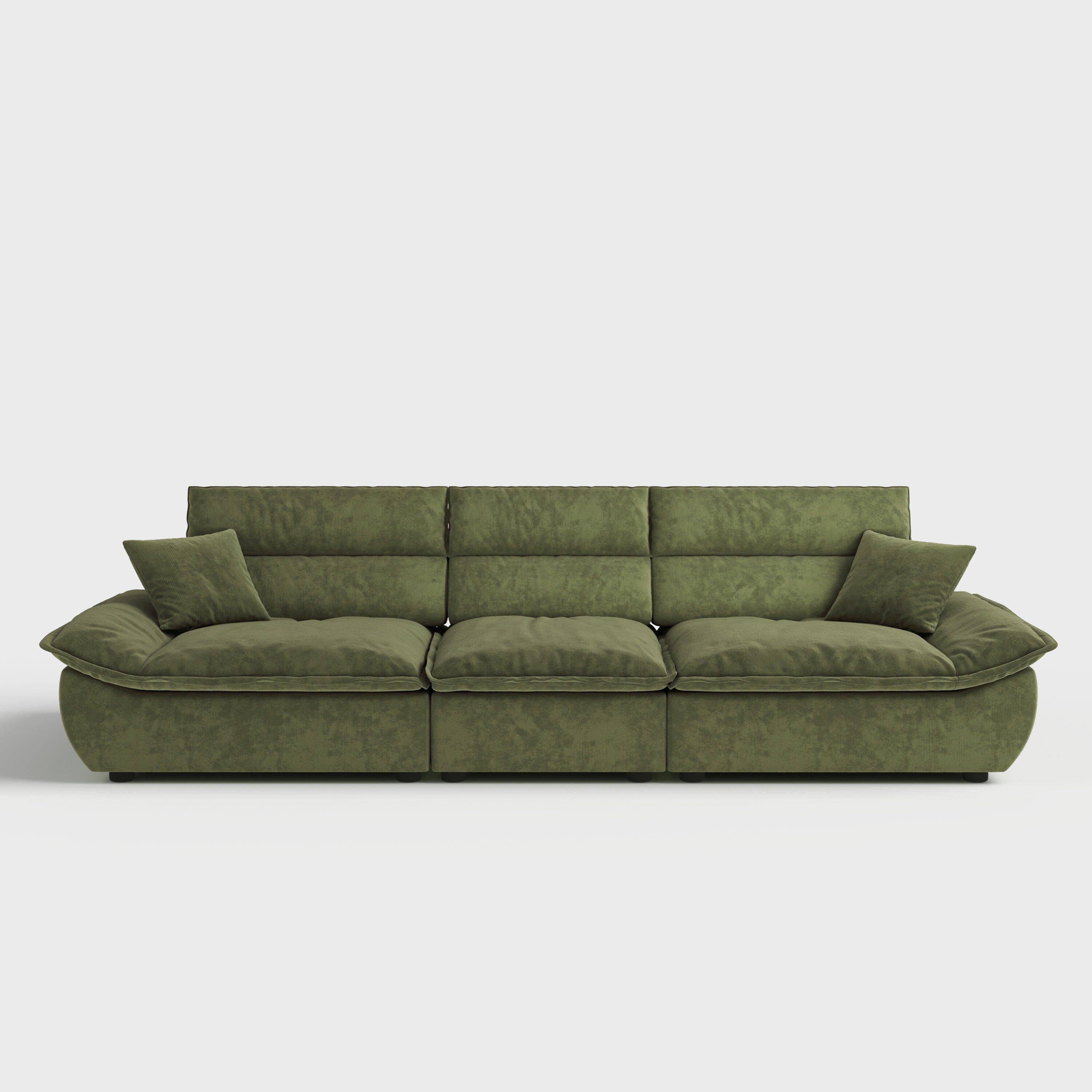 Cottonfy Adjustable Backrest Sailboat Corduroy Sofa Green Cottonfy UK 