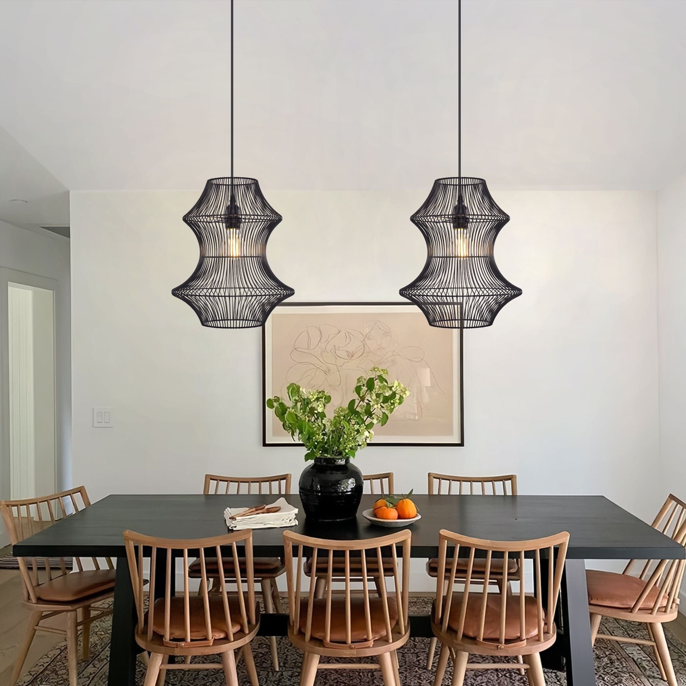 ‍Lightsin Industrial Black Iron Pendant Light with Hourglass Shape (100% off) Lightsin UK 