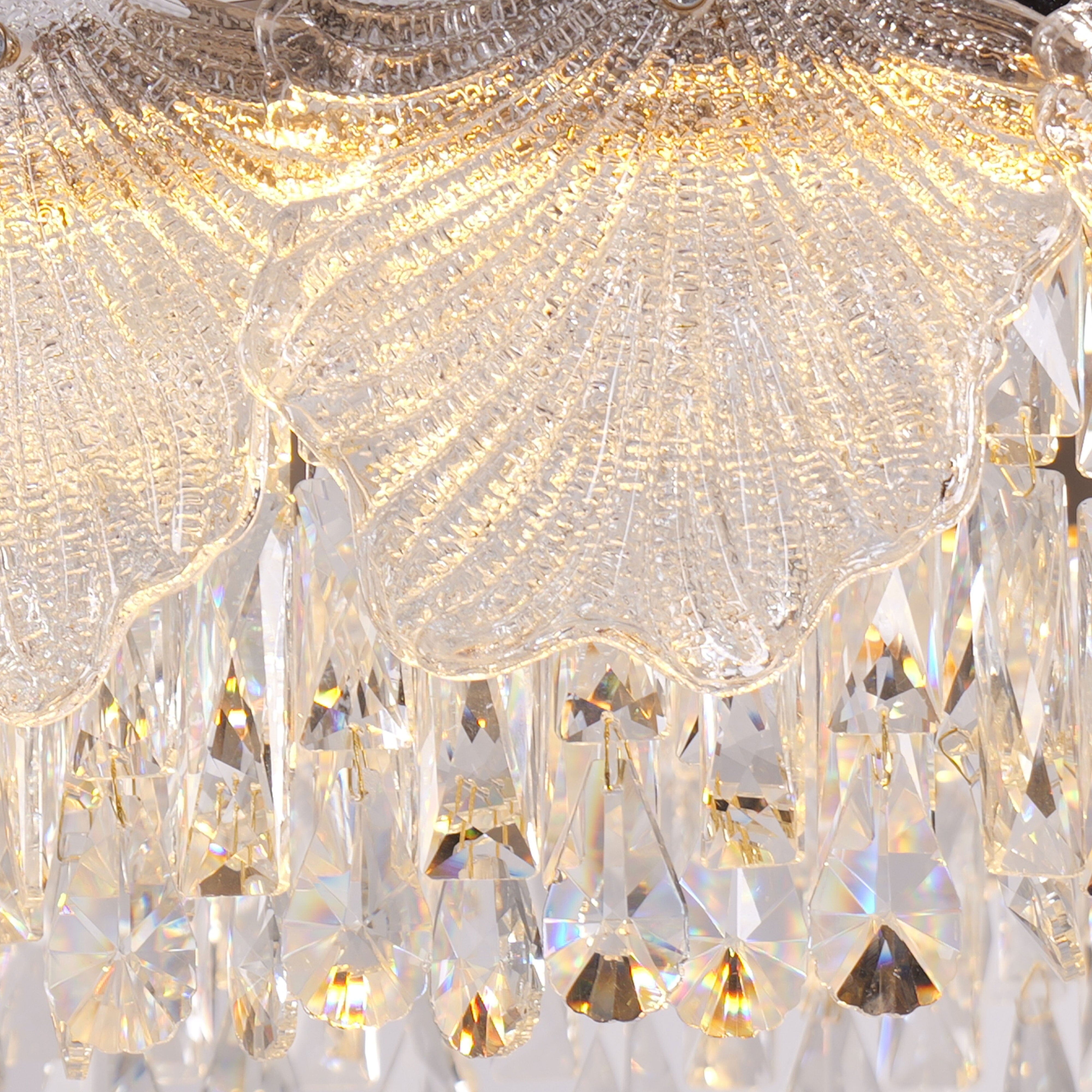 Lightsin Opulent Gold Chandelier Ceiling Light with Crystal Accents Lightsin UK 