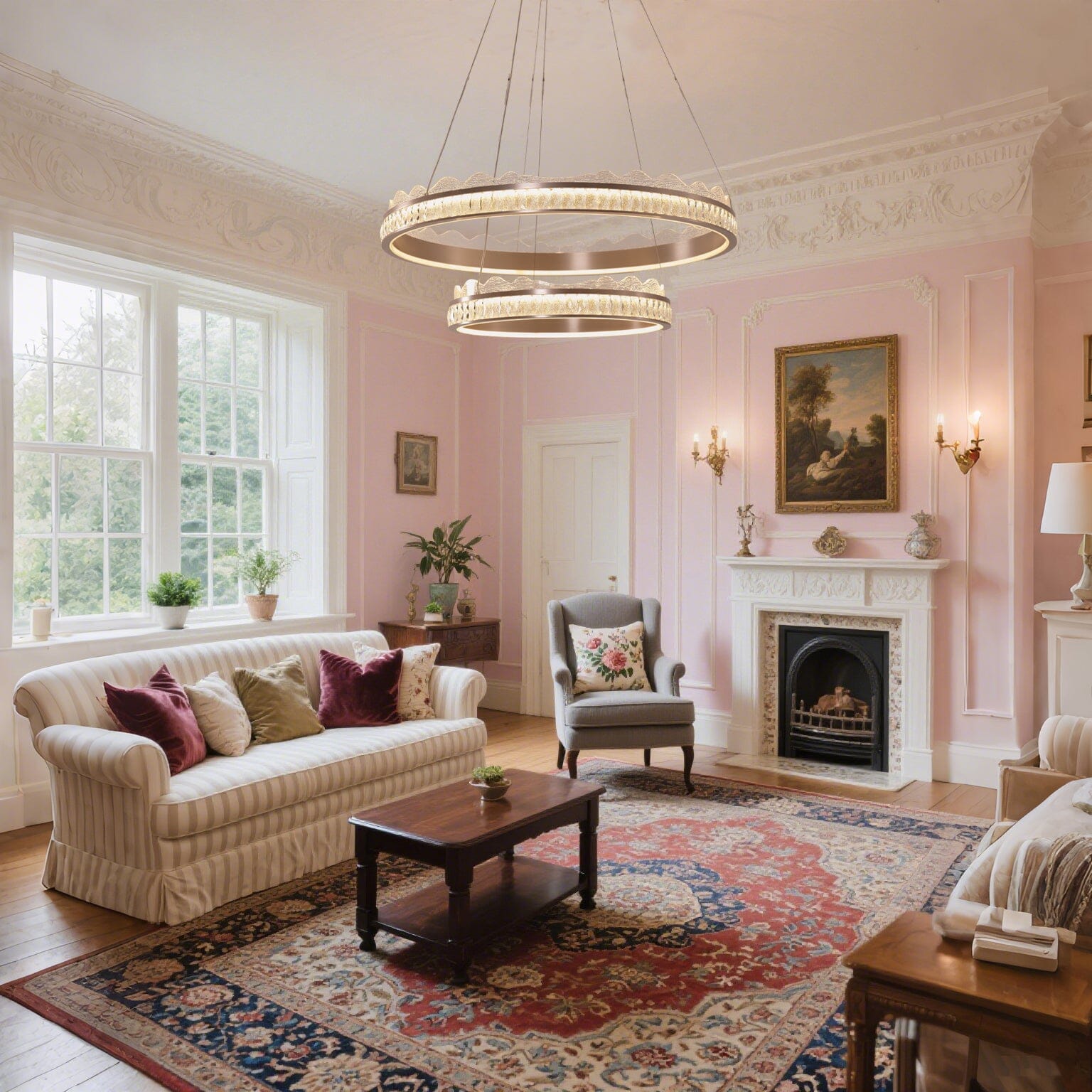 Lightsin Golden Crystal Dual-Ring LED Pendant Light in Modern Aluminum Design Lightsin UK 