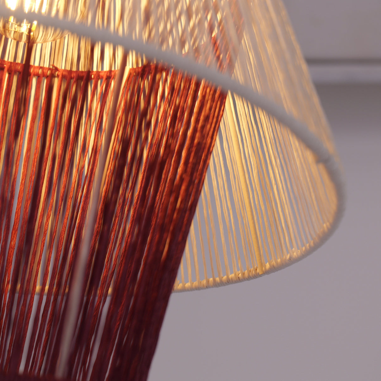 Lightsin Modern White Pendant Light with Purple Paper Rope Design Lightsin UK 