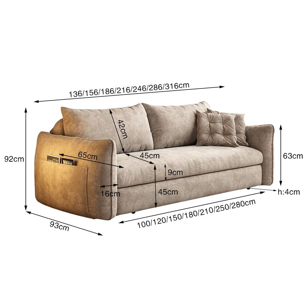 Upgrade Adjustable Multifunctional 3 Seater Sofa Bed with Storage Space Living and Home 