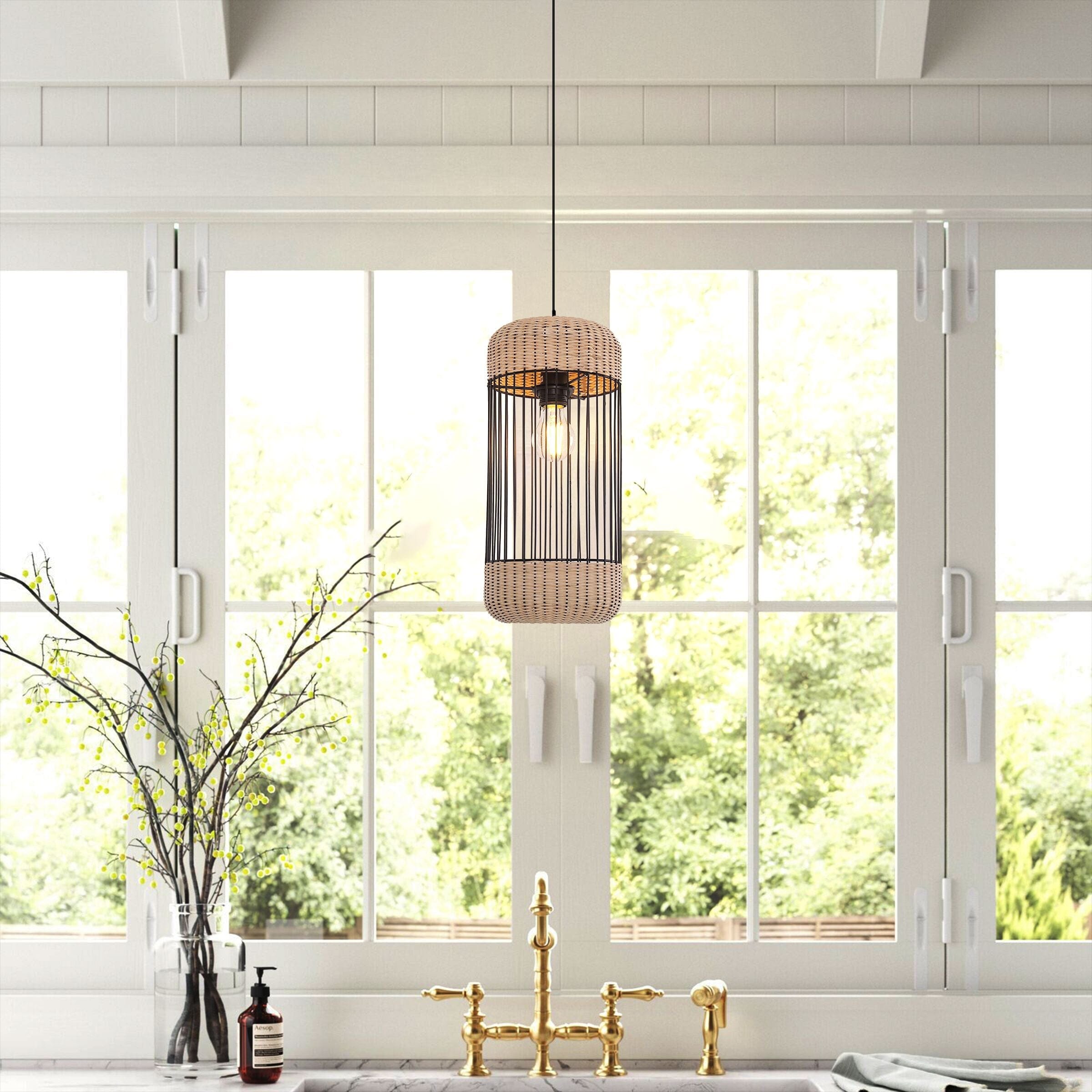 ‍Lightsin Cylinder-Inspired Rattan Pendant Light for Warm Natural Elegance (100% off) Lightsin UK 1 Unit 
