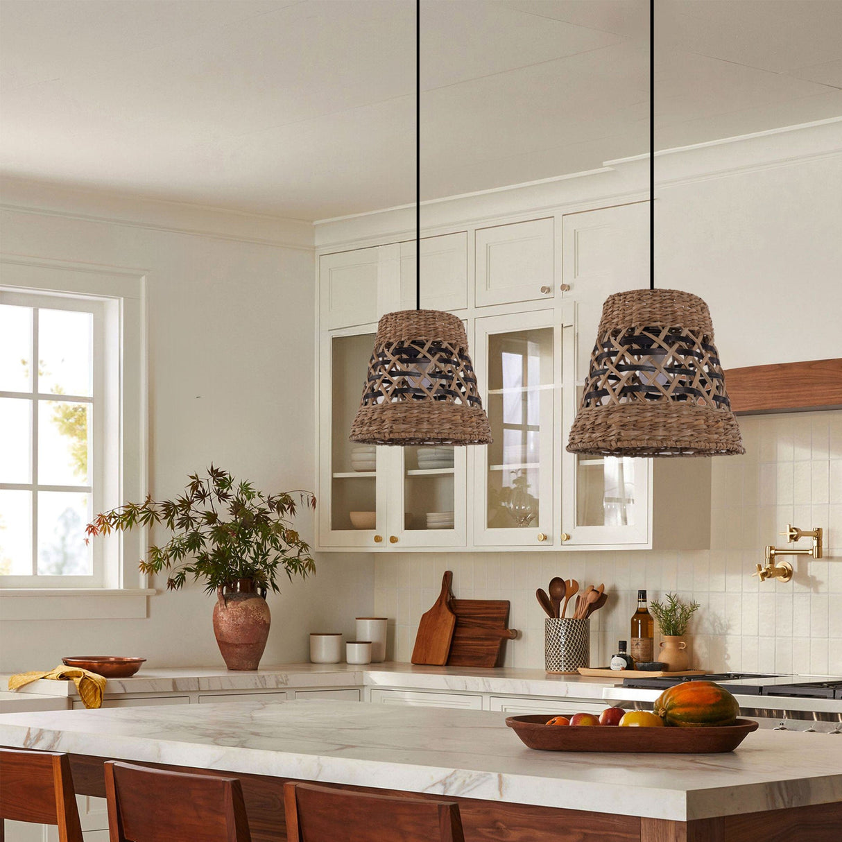 Lightsin Handwoven Paper Rope Pendant Light Bohemian Rustic Charm Lightsin UK 