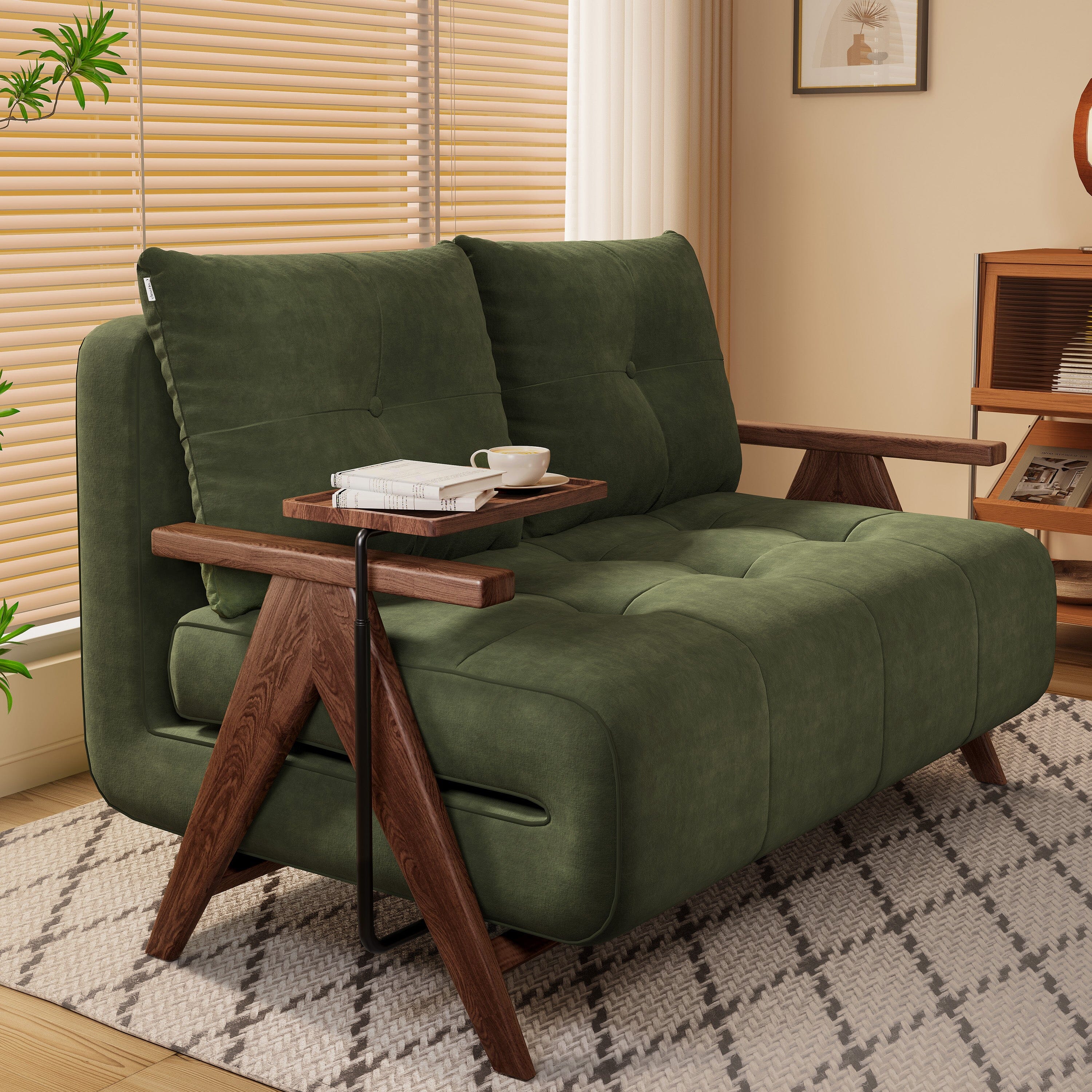 Cottonfy Foldable Matte Fabric Solid Wood 3 Mode Sofa Bed Cottonfy UK 