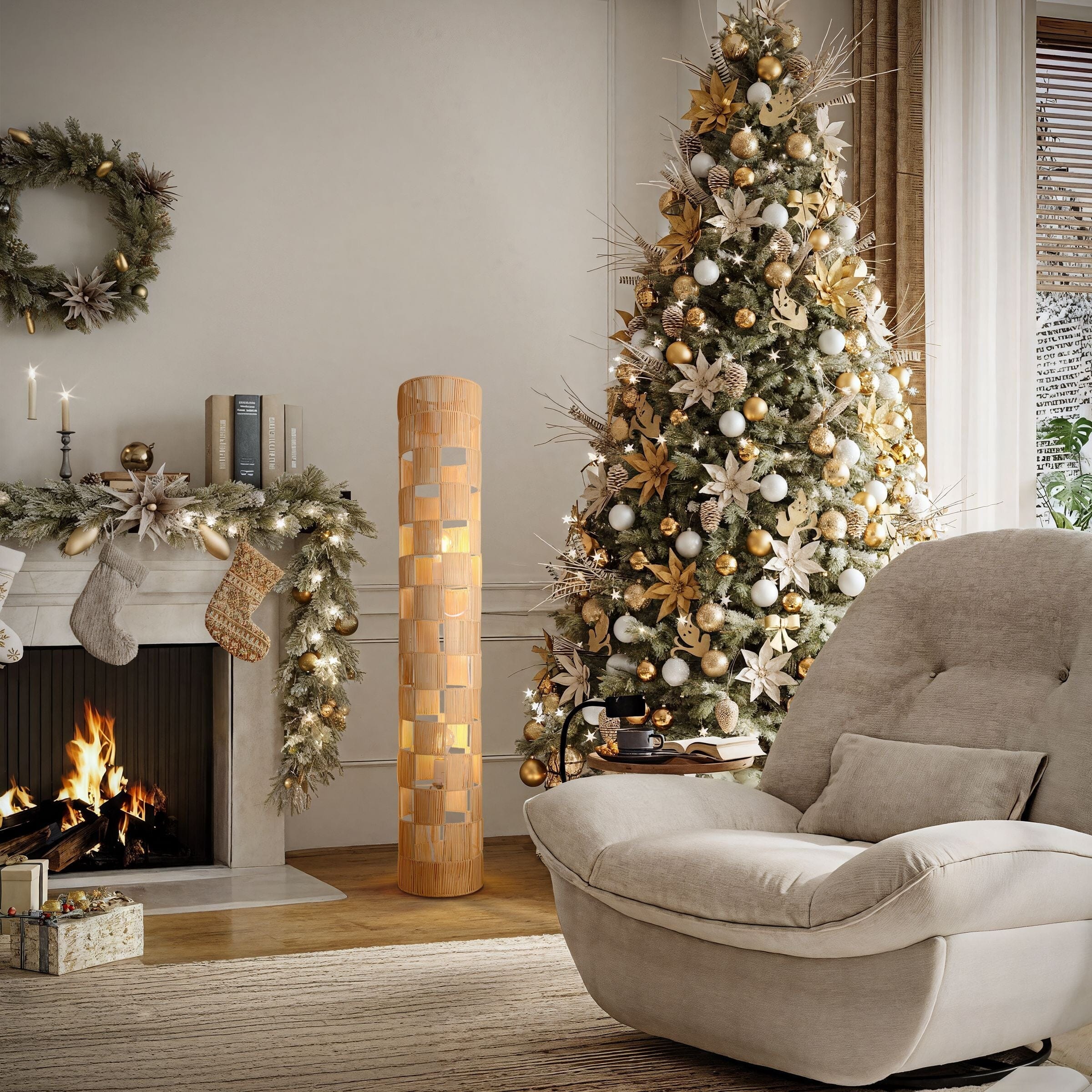 ‍Lightsin Minimalist Square Hollow Rattan Floor Lamp (100% off) Lightsin UK 