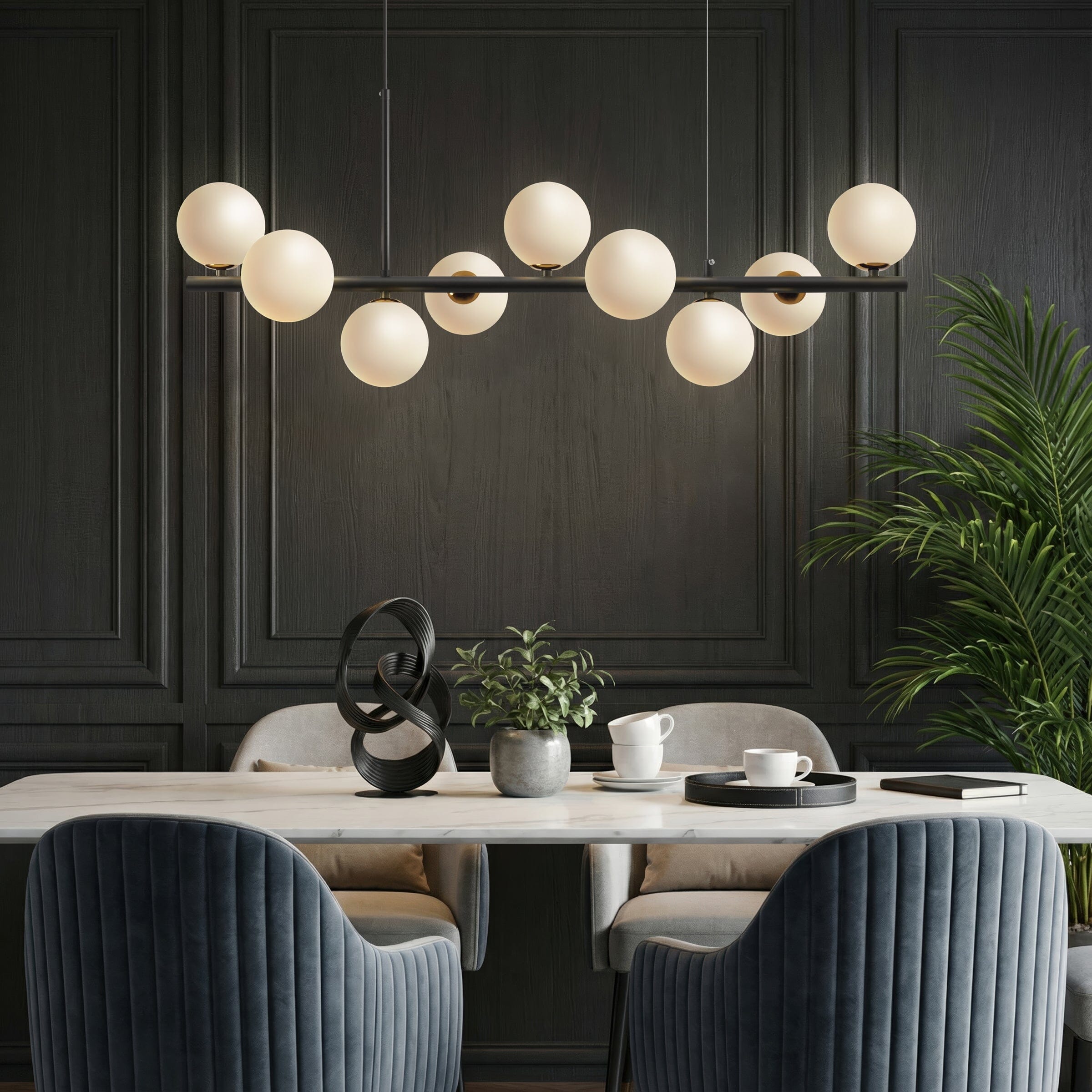 Lightsin Cumulus - Modern Metal Chandelier with LED White Shade Lightsin UK 9 lights In Stock 