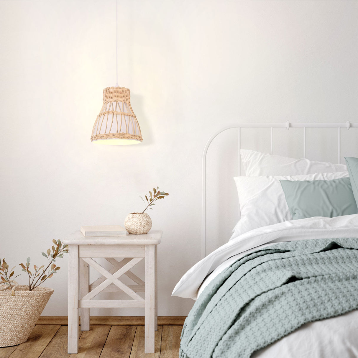 Lightsin Modern Rattan Pendant Light Available in Grey, Pink, and White Lightsin UK 