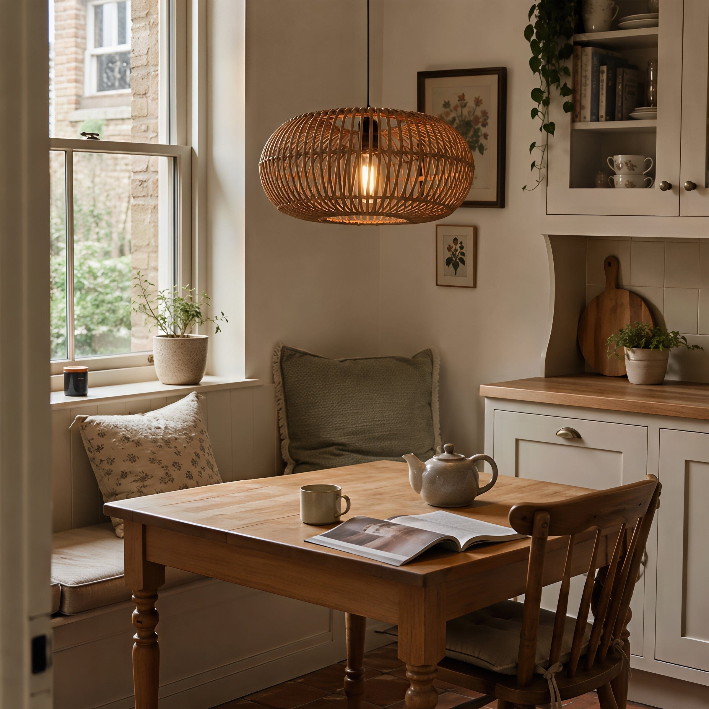 Lightsin Natural Bamboo Woven Round Pendant Light for Warm Interiors Lightsin UK 
