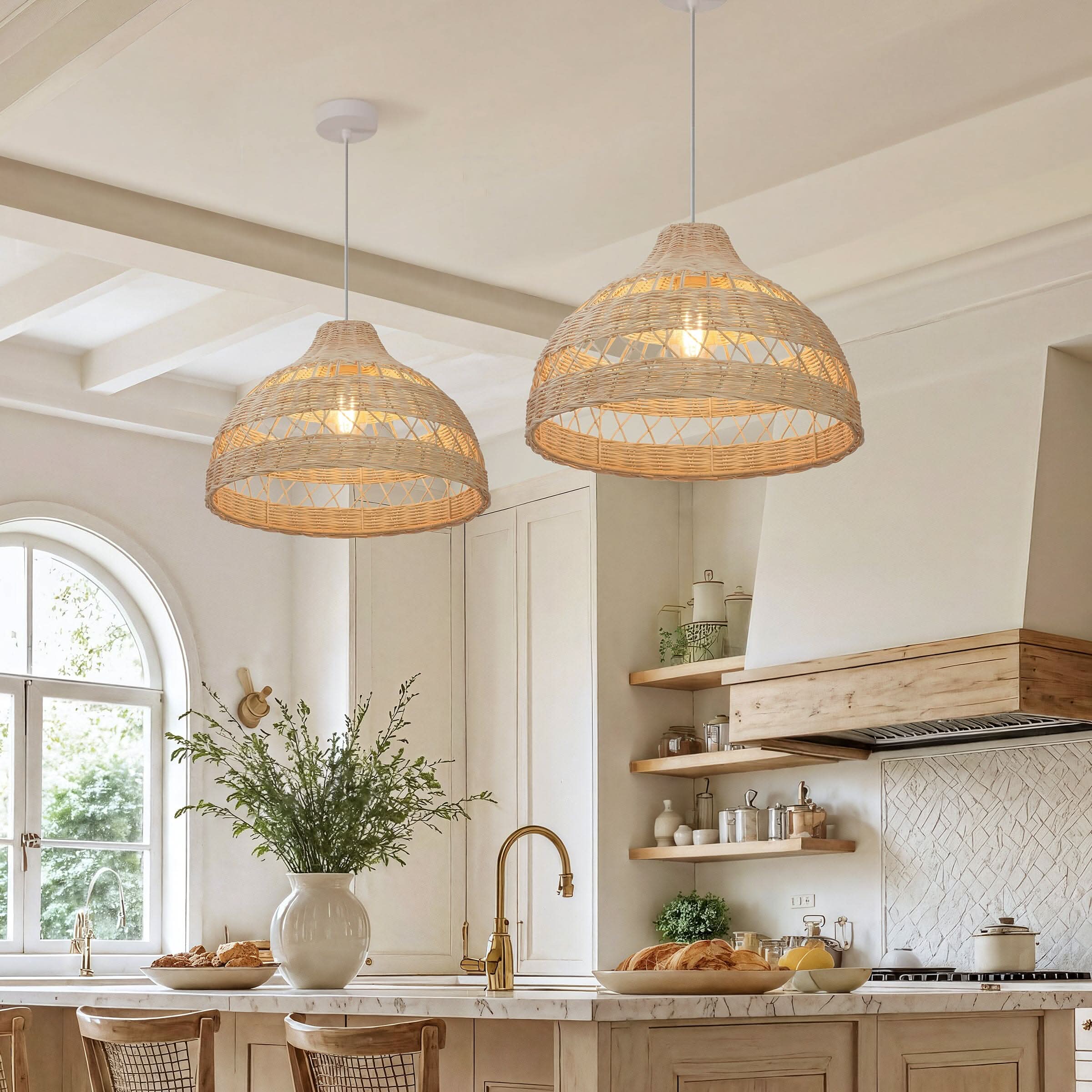 Lightsin Cella-Natural Rattan Pendant Light - Handwoven Ceiling Light, Durable & Rustic Lightsin UK 