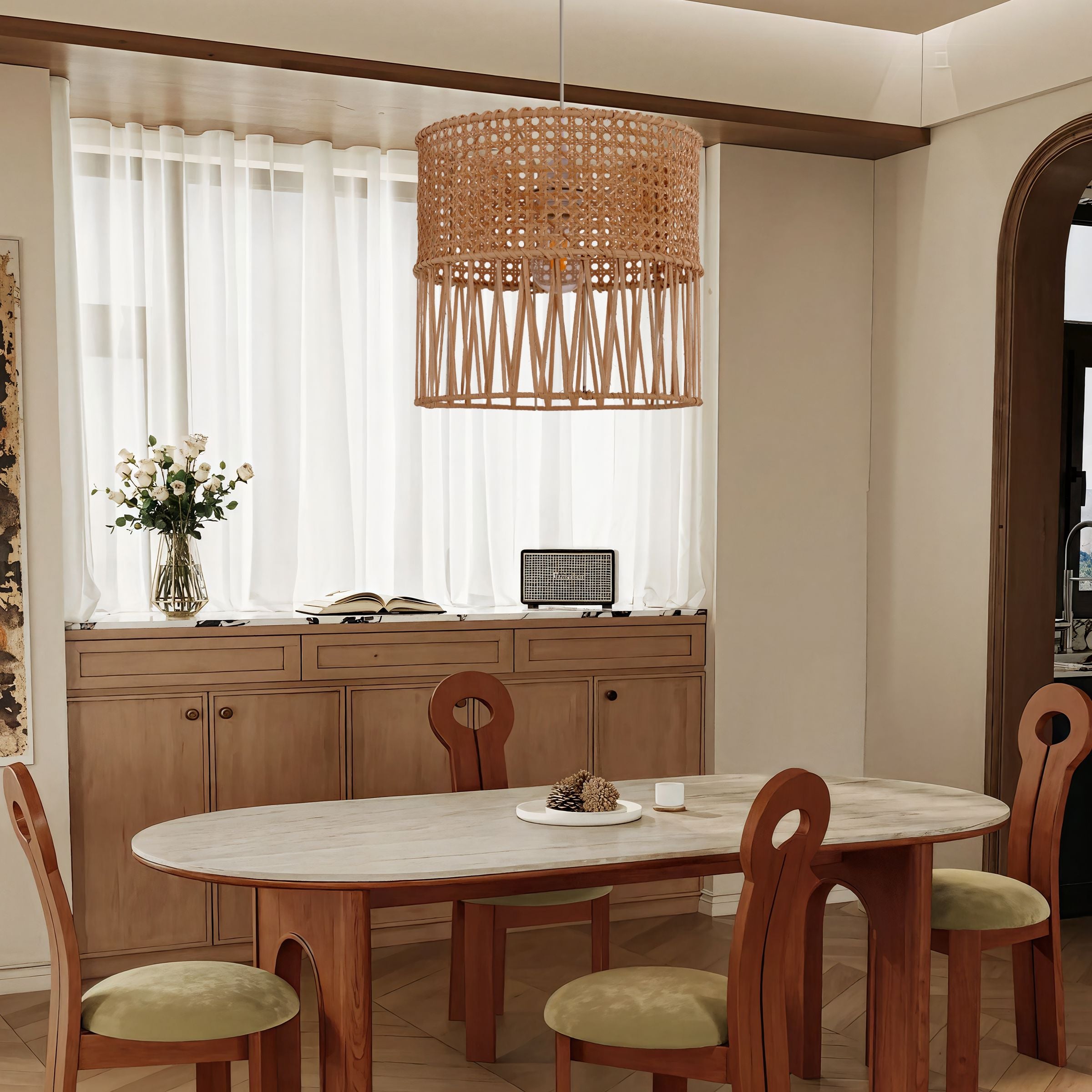 Lightsin Wabi-Sabi Style Hand-woven Rattan Pendant Light Lightsin UK 