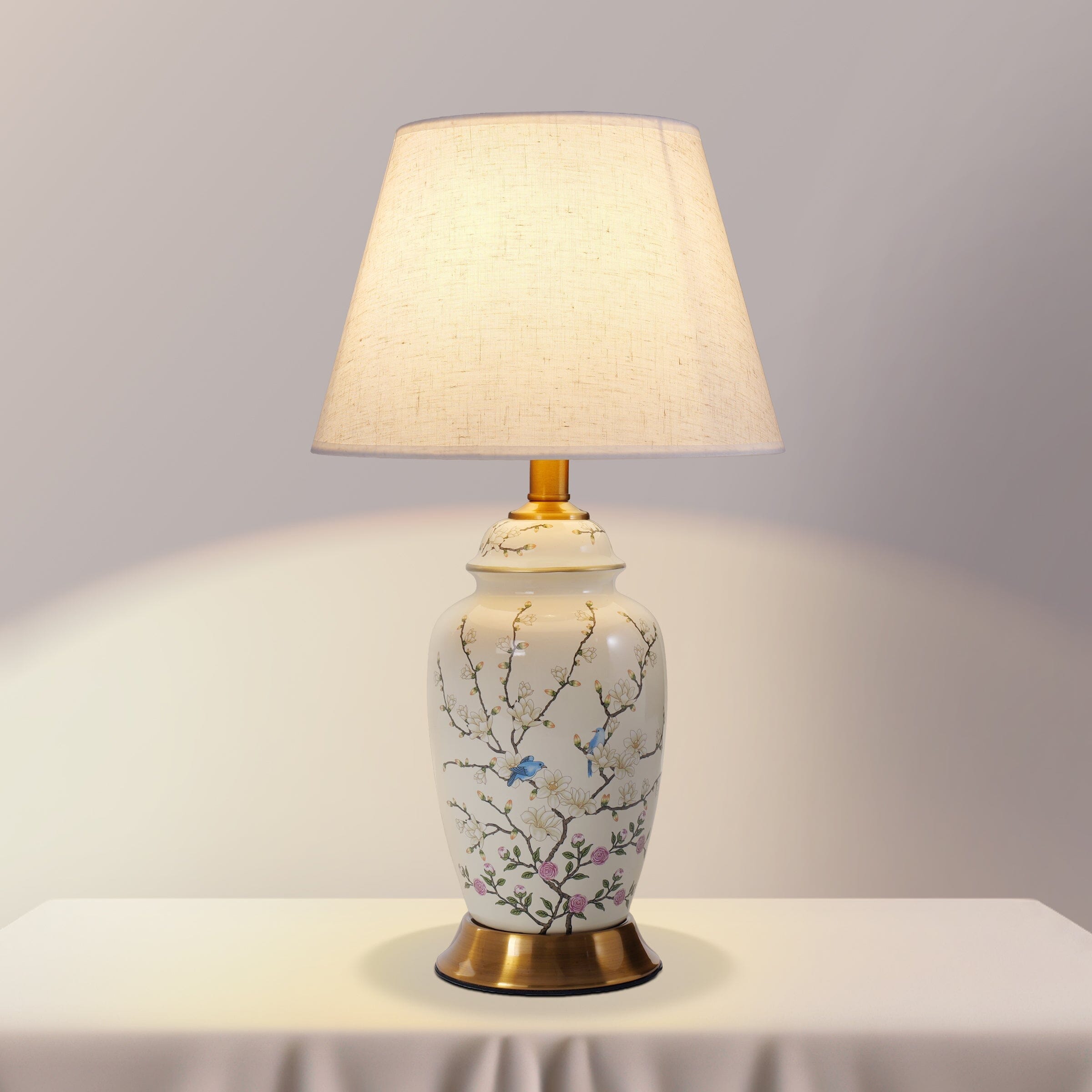 Lightsin Chinoiserie Hand-Painted Ceramic Ginger Jar Table Lamp Lightsin UK 
