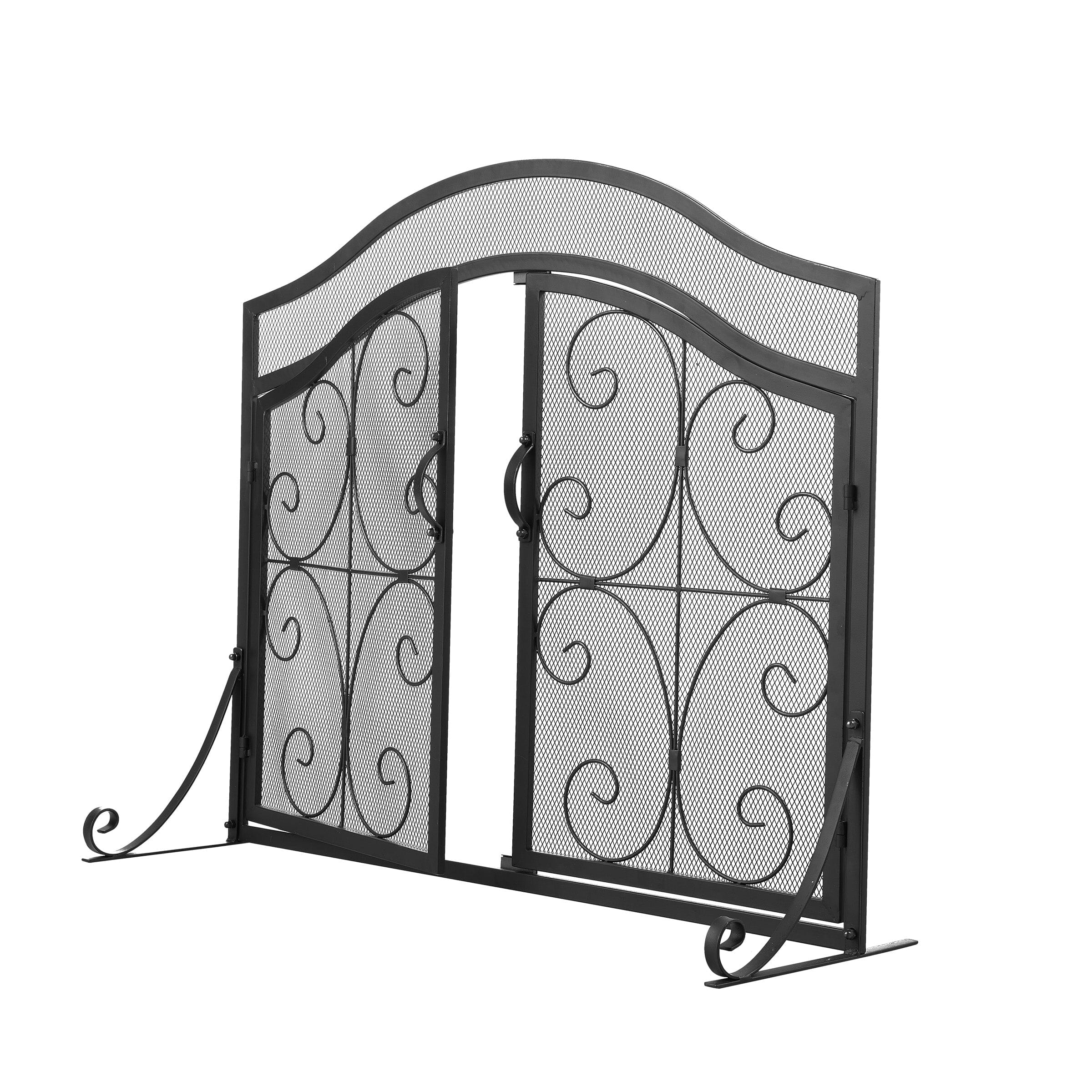 Smallbee Black Powder-Coated Iron Fireplace Screen – 90x32x78.8cm Smallbee UK 