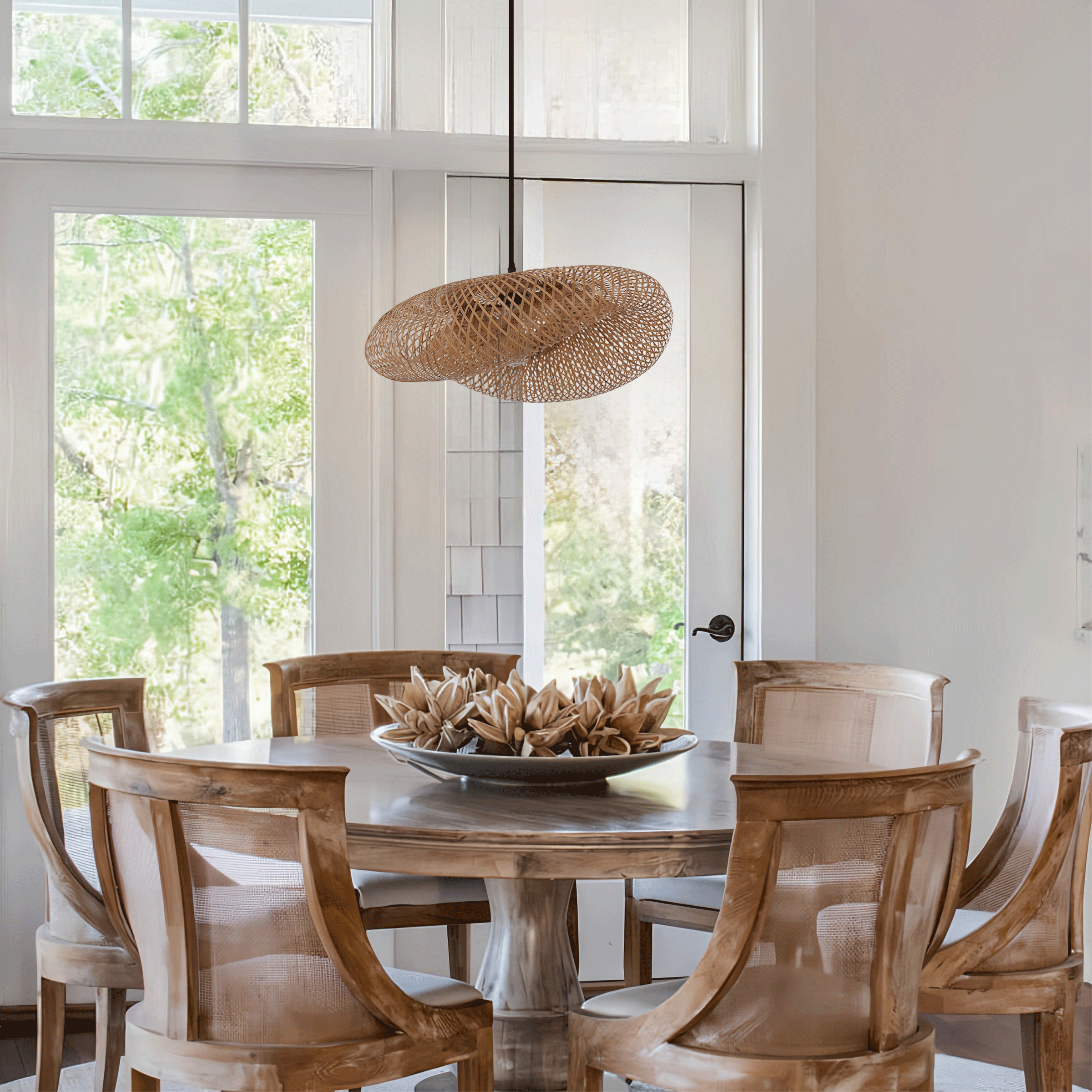 Lightsin Natural Handmade Eco-Friendly Bamboo Pendant Light for Dining Room Lightsin UK 