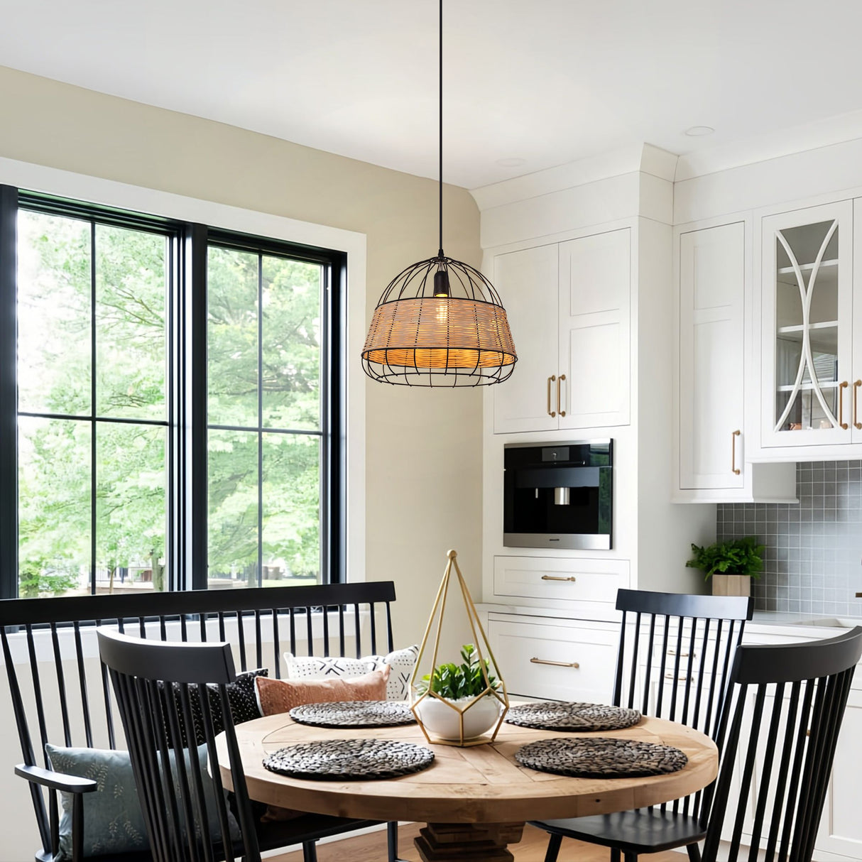 Lightsin Handcrafted Rattan Pendant Light with Iron Frame for Home Décor Lightsin UK 
