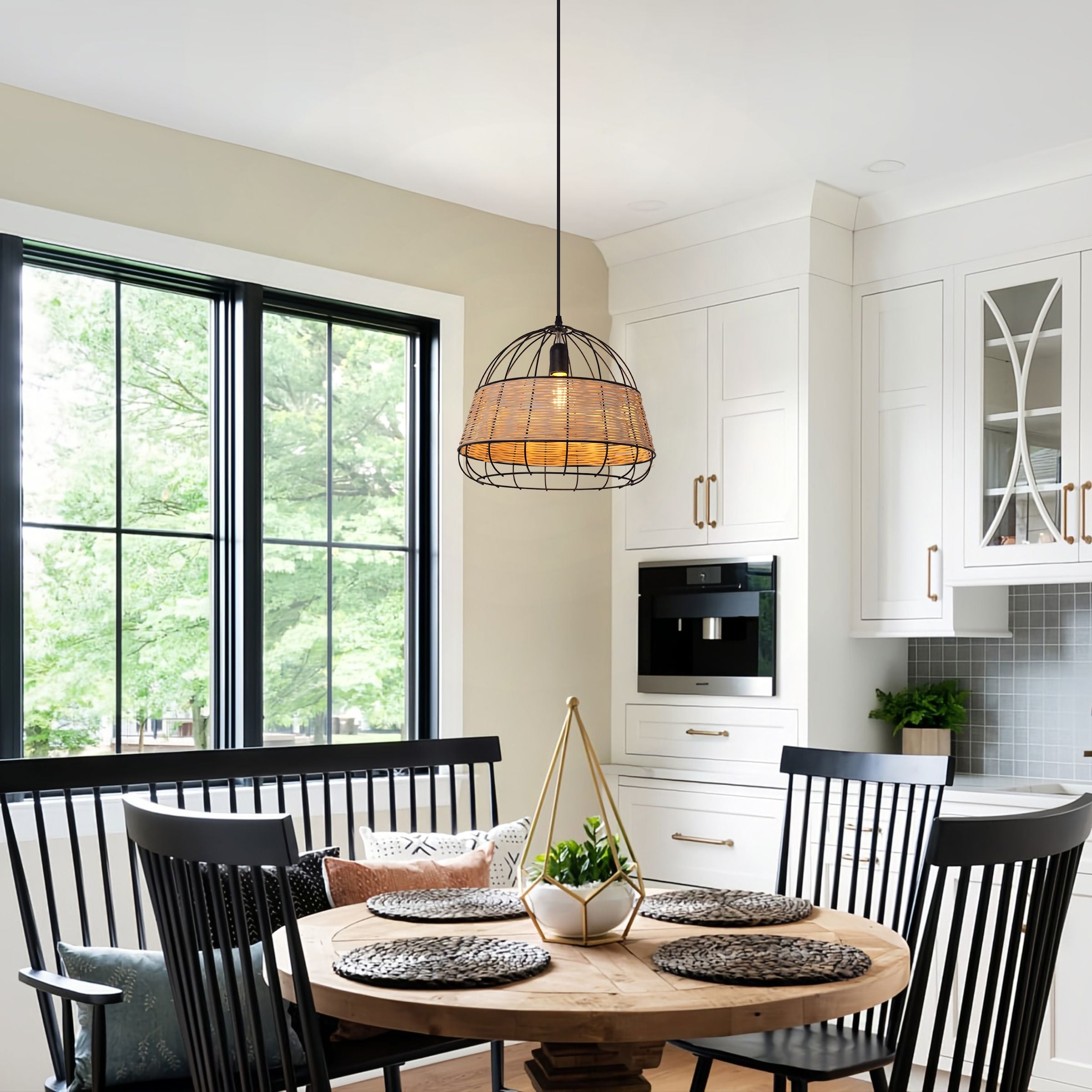 Lightsin Handcrafted Rattan Pendant Light with Iron Frame for Home Décor Lightsin UK 