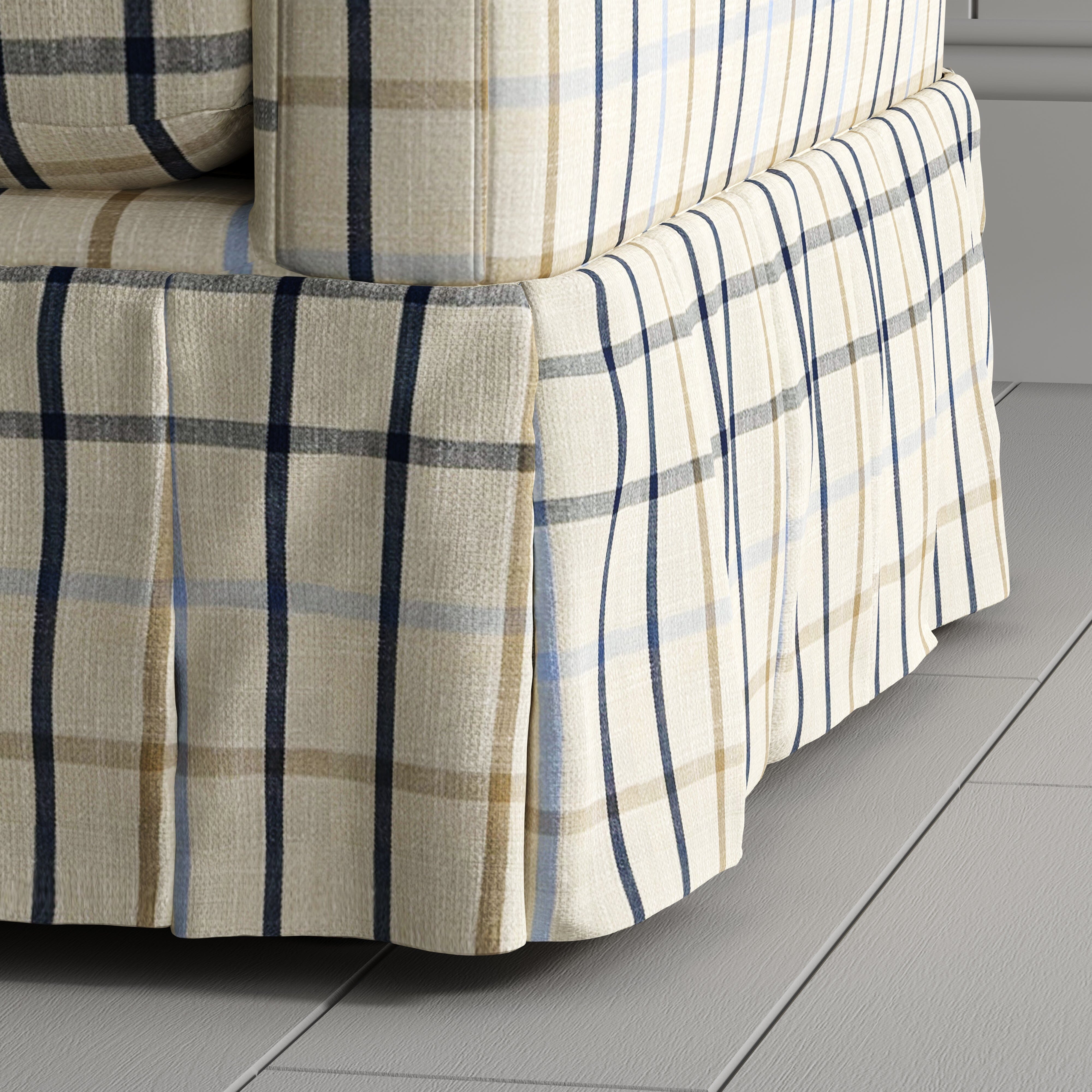 Cottonfy Country Check Sofa with Removable Skirted Covers Living and Home 