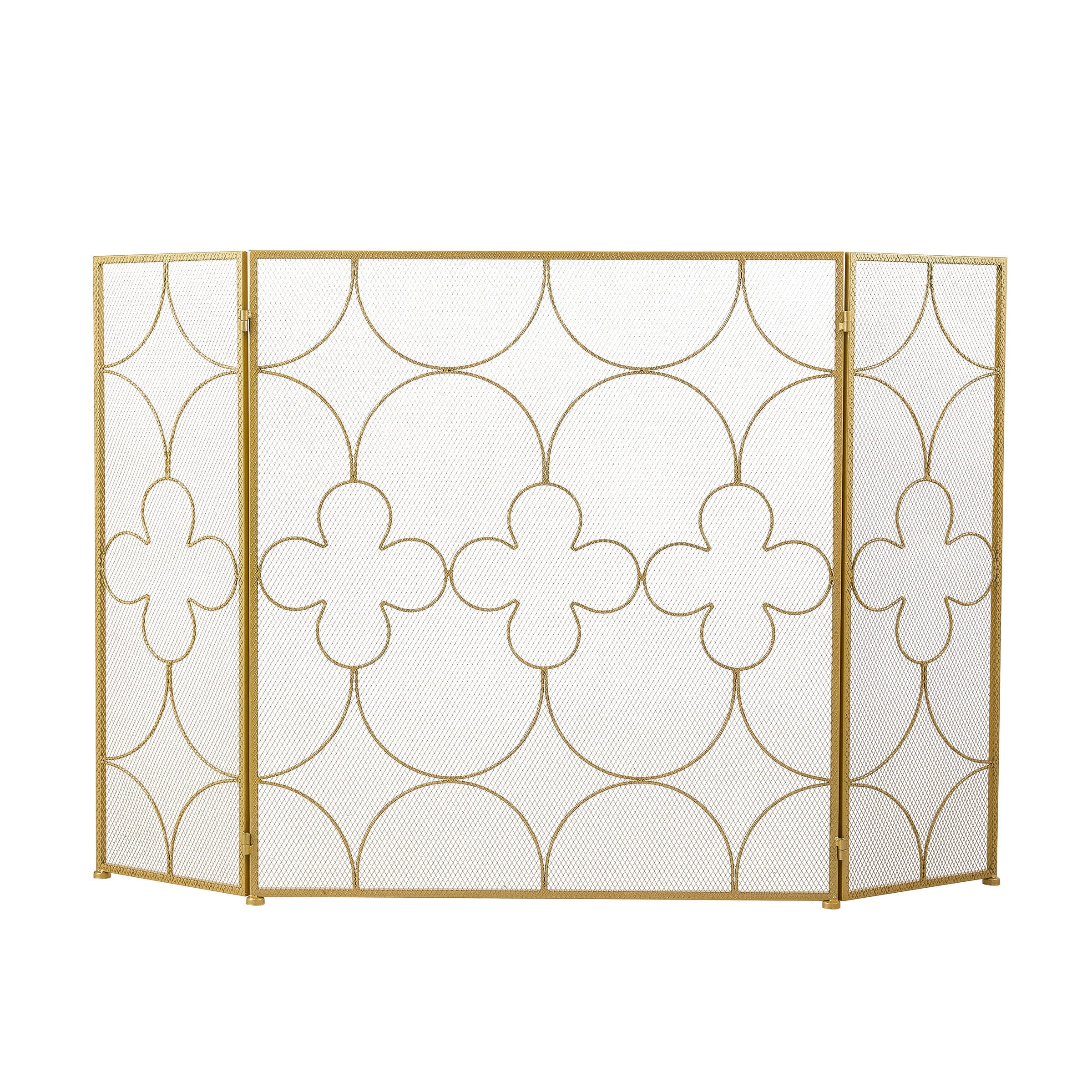 Smallbee Gold Iron Powder-Coated Fireplace Screen – 122x2.3x77.5cm Smallbee UK 