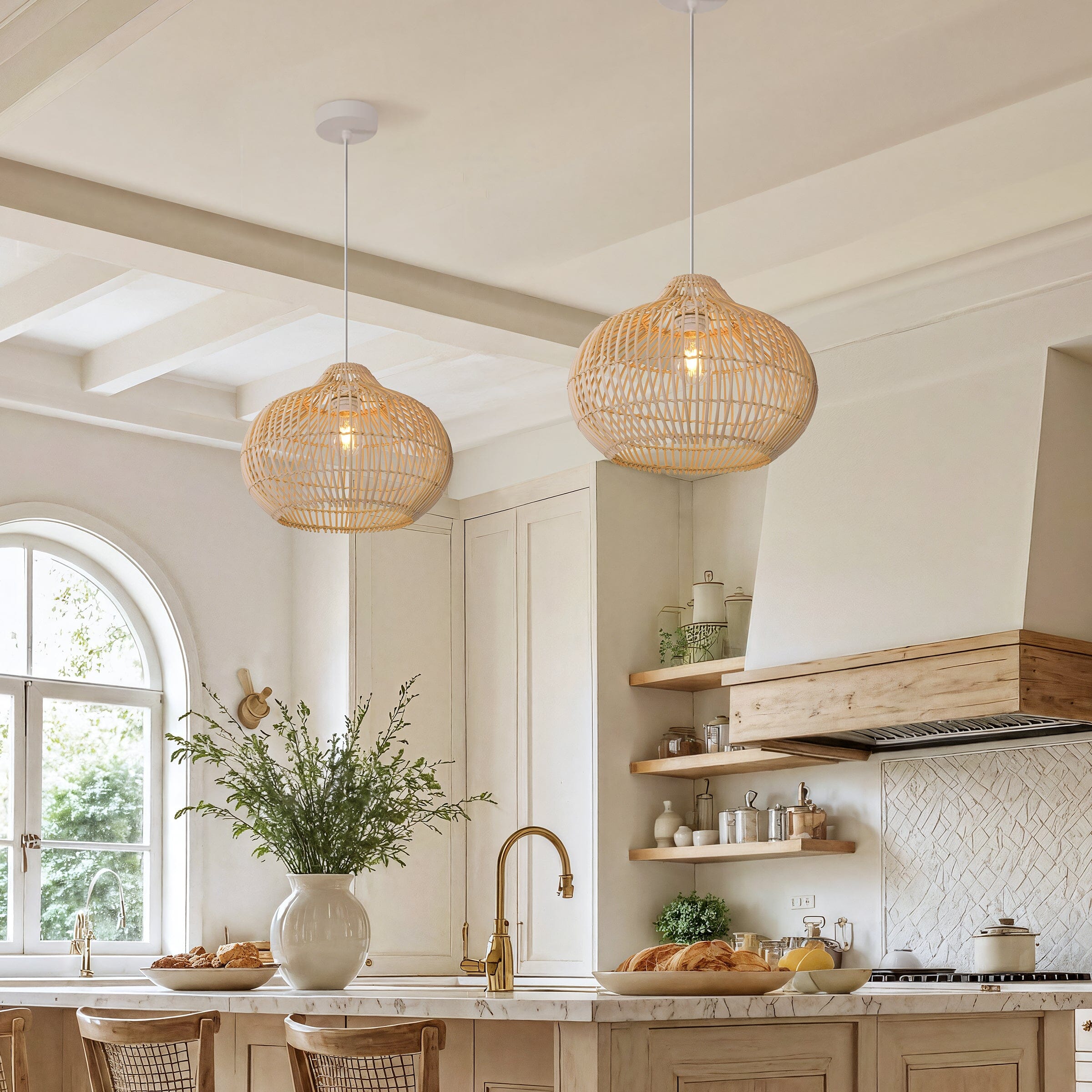 Lightsin Cella-Natural Bamboo Basket Shape Pendant Light Lightsin UK 2 Units 