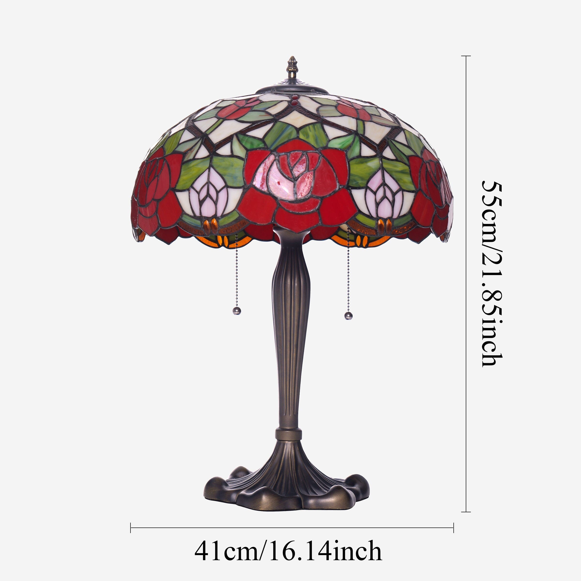 Lightsin Tiffany Table Lamp | Handcrafted Stained Glass Rose Series Lightsin UK 