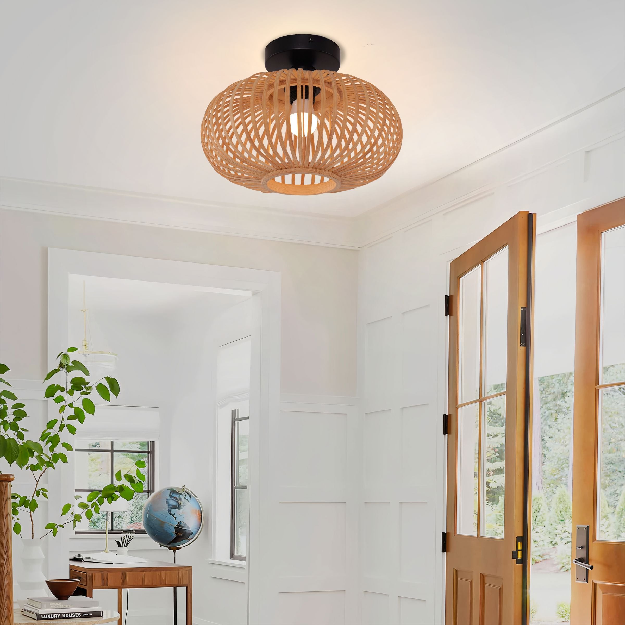 Lightsin Highly Cost-Effective Natural Woven Bamboo Wall Lamp Lightsin UK 