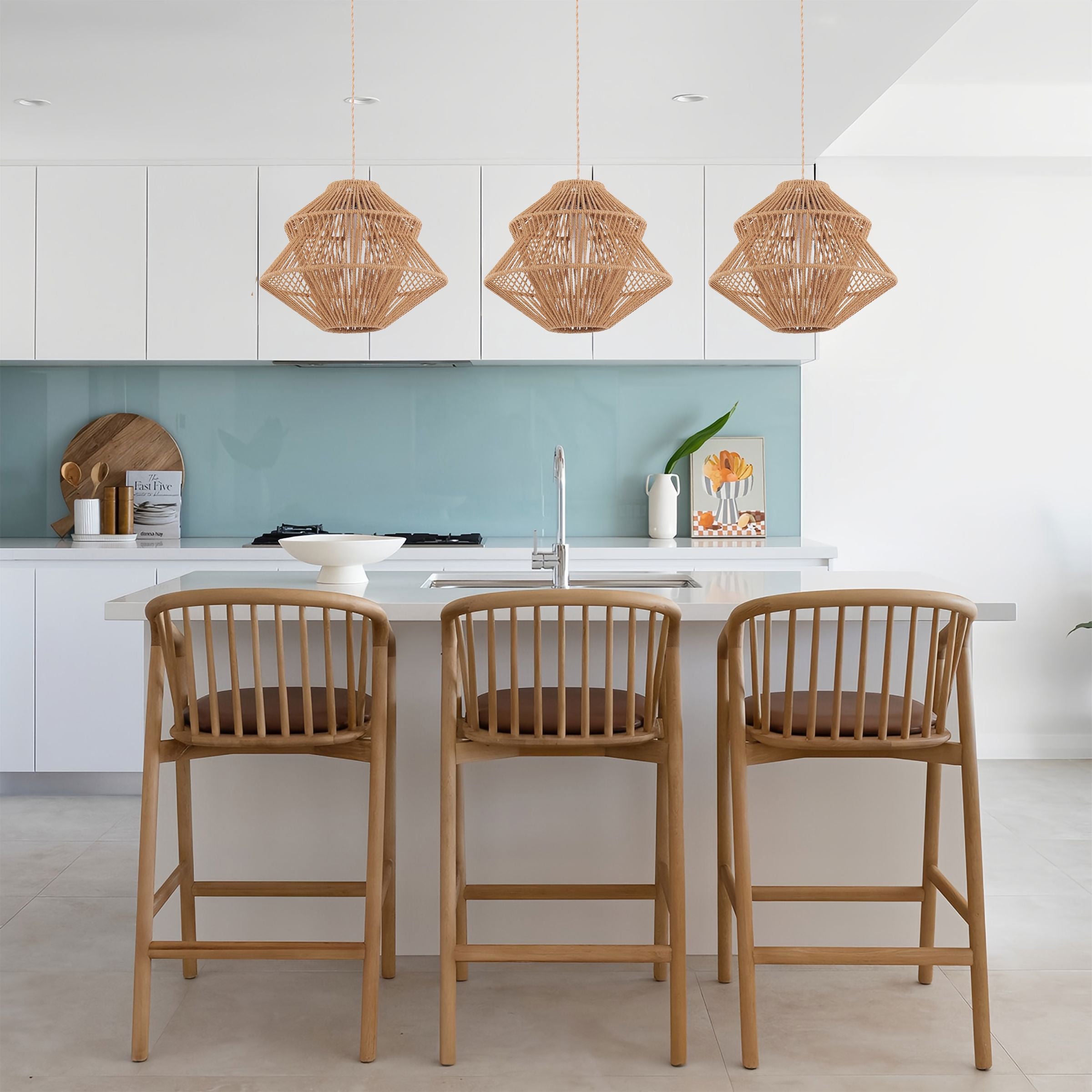 Lightsin Rustic Paper Rope Iron Pendant Light Lightsin UK 