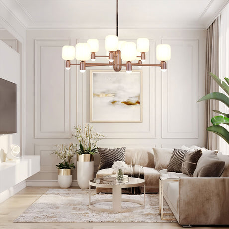 Lightsin Modern Minimalist Luxury Bronze Chandelier with Acrylic Shades Lightsin UK A 