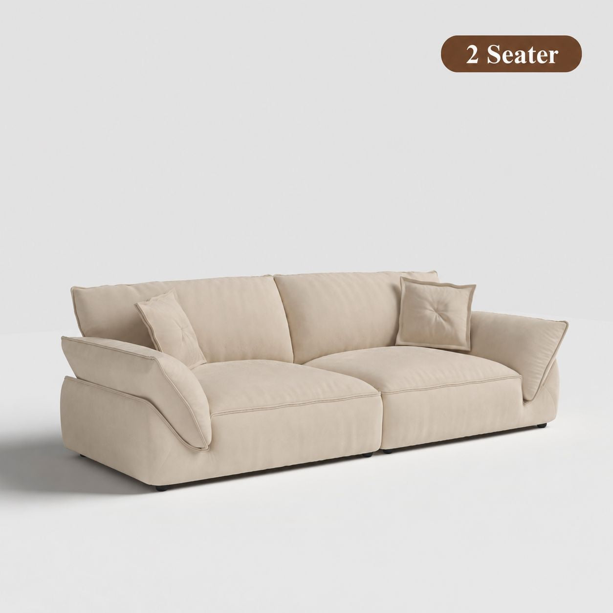Cottonfy Cat-Scratch Resistant Fabric Elephant Ears Style Corner Sofa June 25 Sale Cottonfy UK 2-Seater Beige 