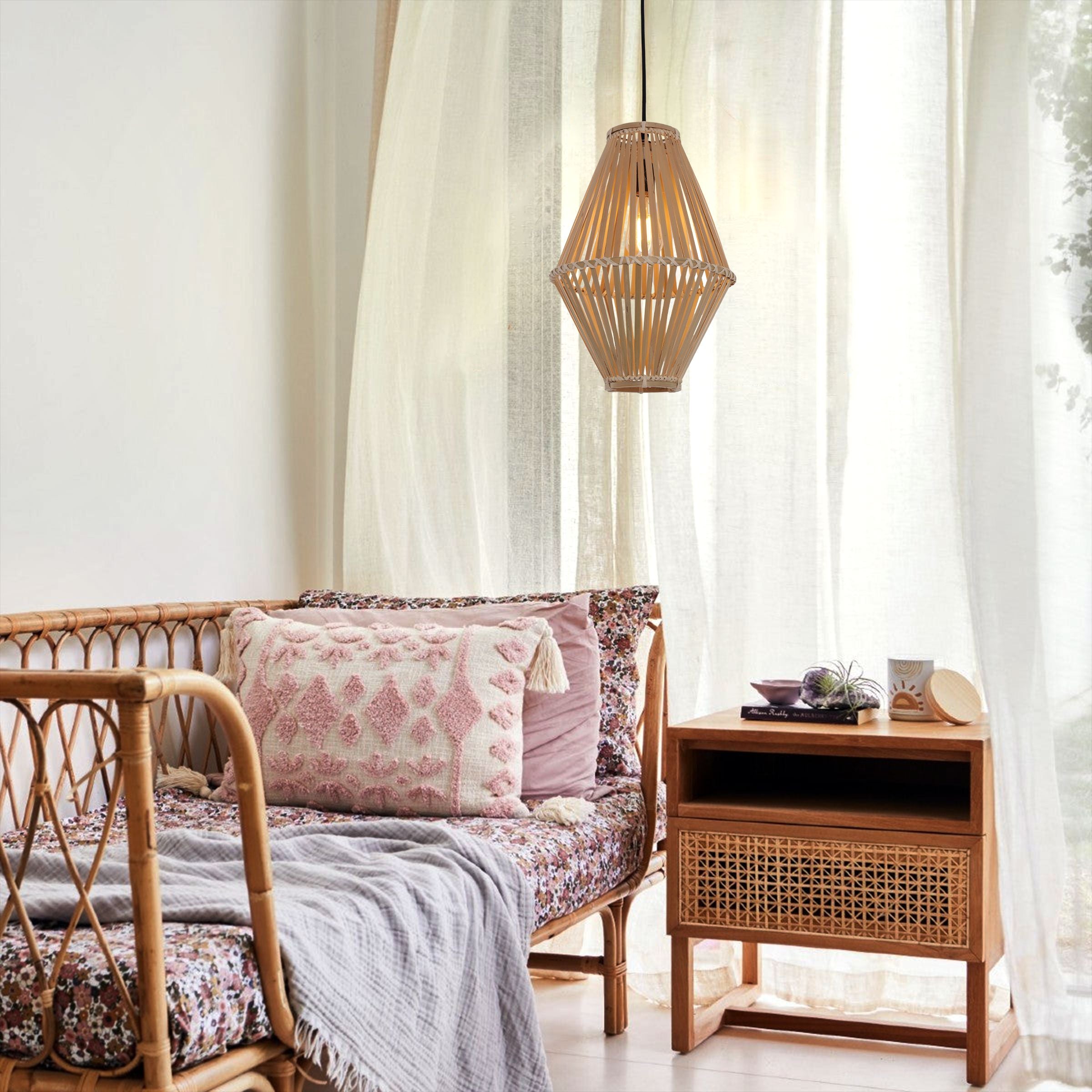 Lightsin Sustainable Geometric Bamboo Pendant Light Lightsin UK 
