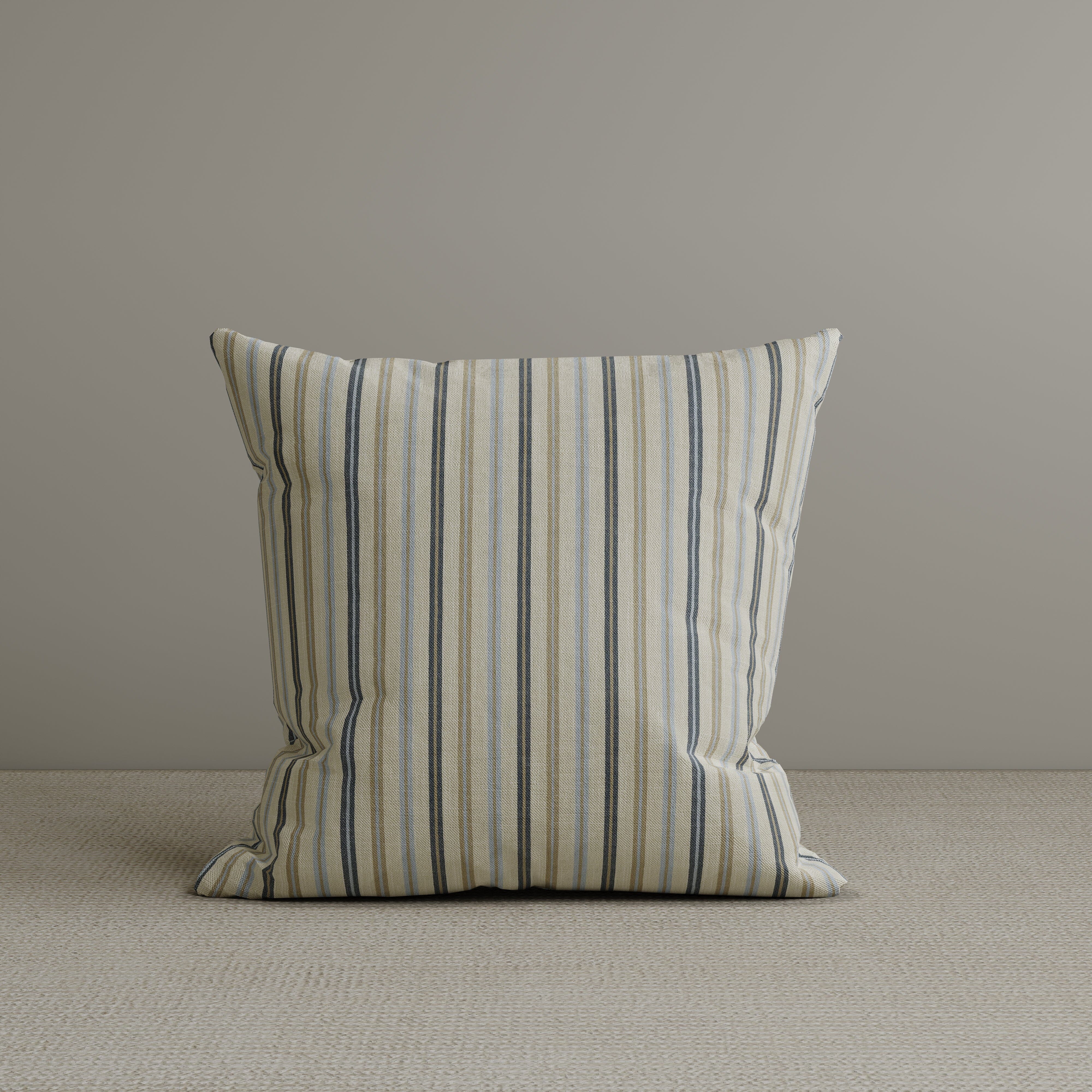 Cottonfy Square Exclusive Design Cushion in Light Blue Striped Cotton Linen, 45*45CM Living and Home 