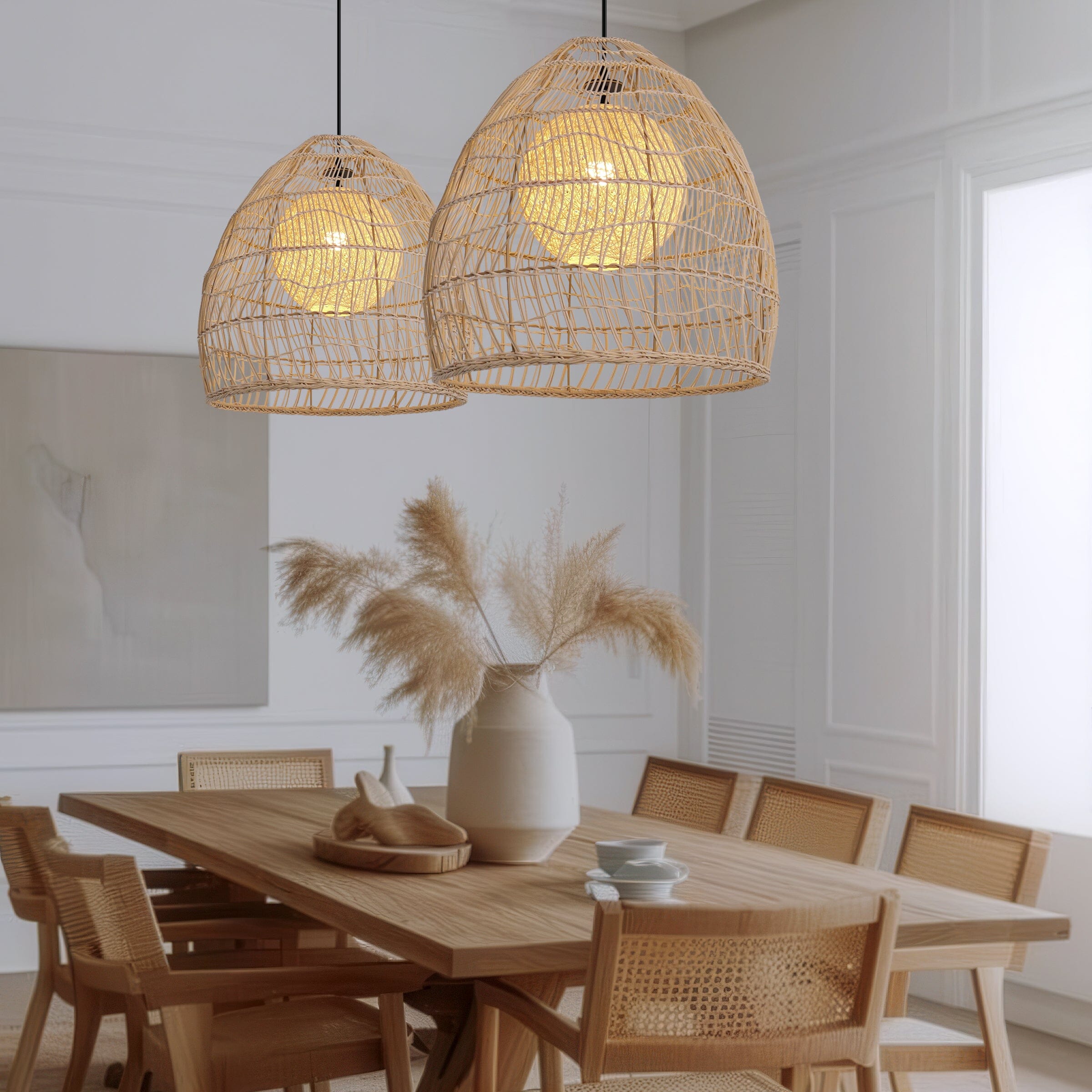 Lightsin Rattan Art Pendant Light Hanging Decor Rustic Style(Version A) Lightsin UK 