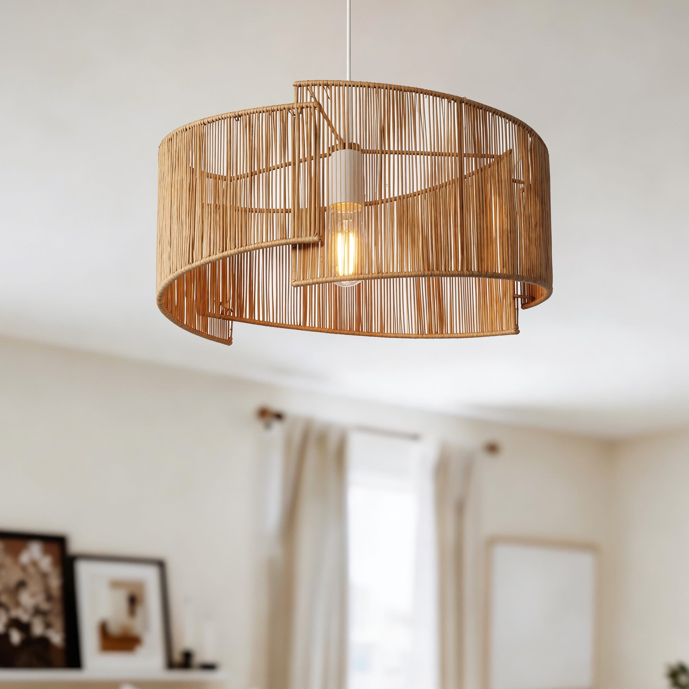 Lightsin Twist Handwoven Paper Rope Pendant Light for Cozy Living Spaces Lightsin UK 