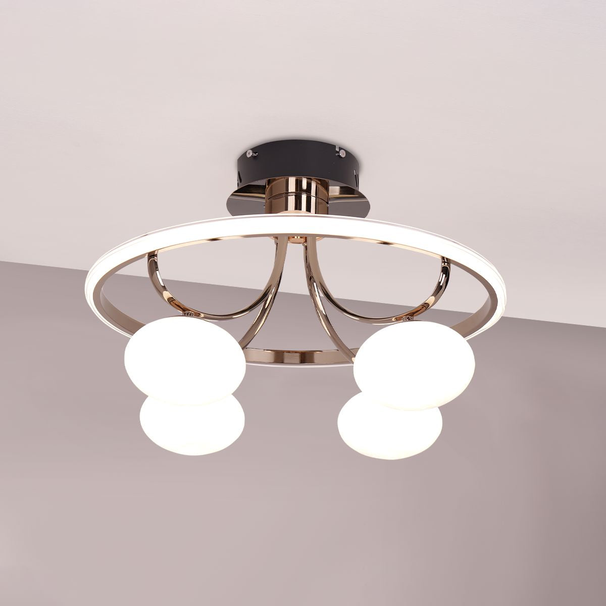 Lightsin Elegant Circular Ceiling Light with Four Orbs Lightsin UK 