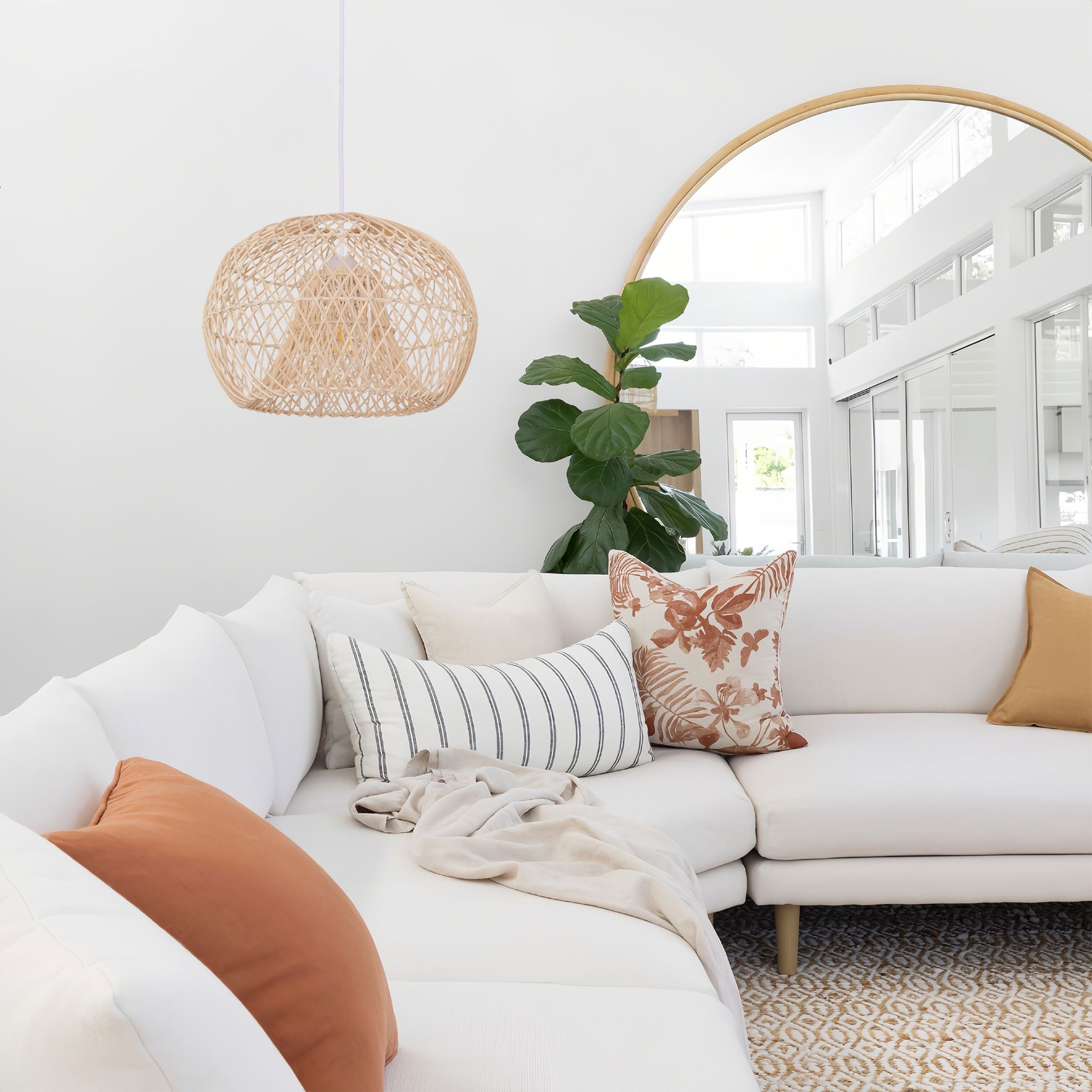 Lightsin SolNest Boho Rattan Hanging Lamp Lightsin UK 