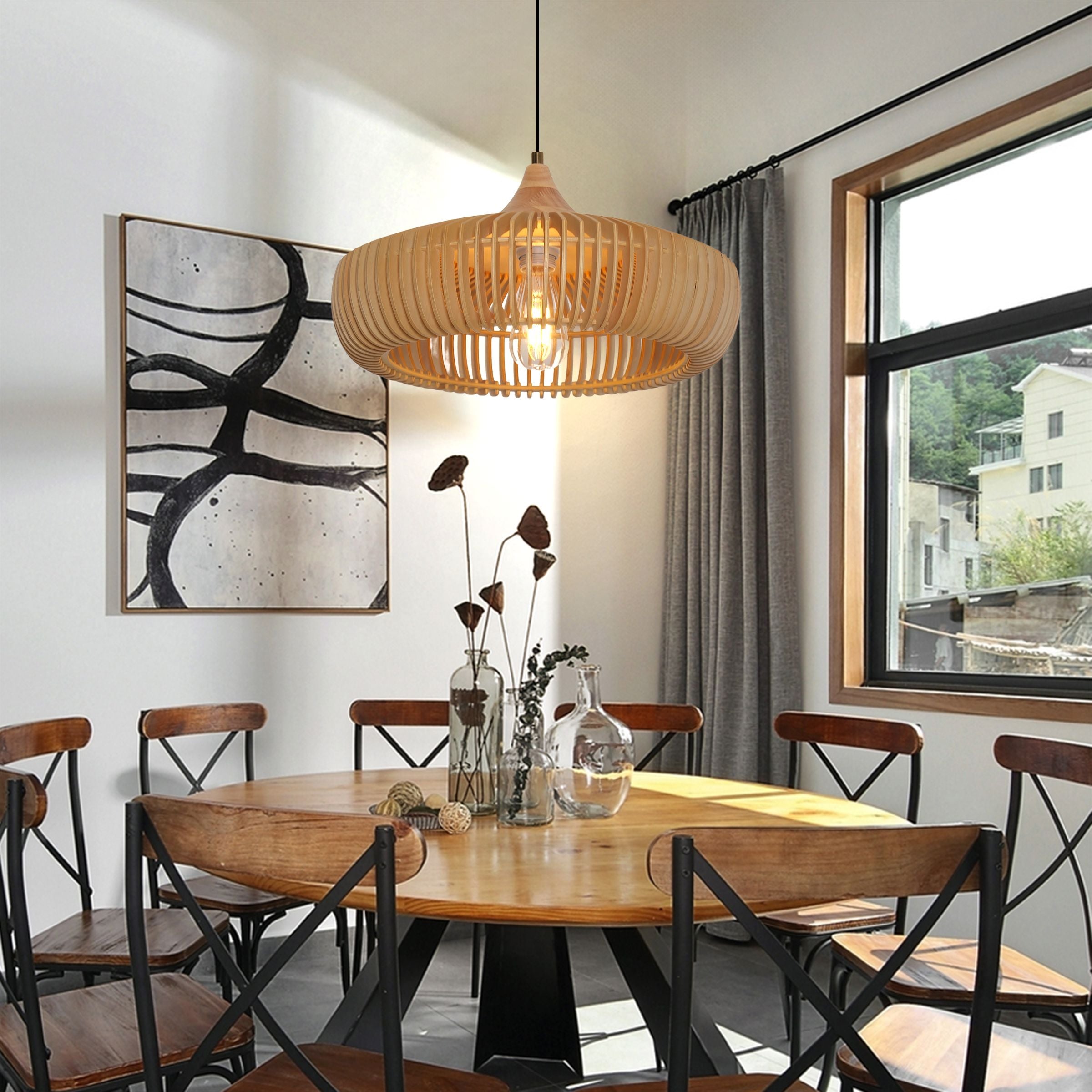 Lightsin Handcrafted Wood Pendant Light for Kitchen Island and Modern Interiors Lightsin UK 