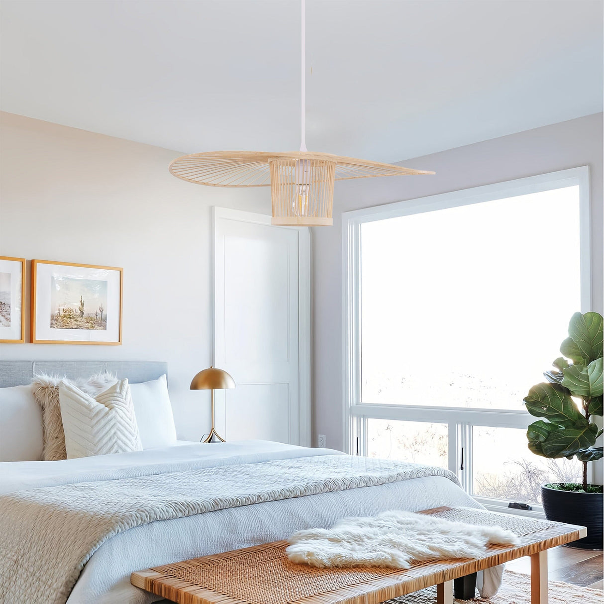 Lightsin Fan-Shape Bamboo Pendant Light for Organic Elegance and Warmth Lightsin UK 