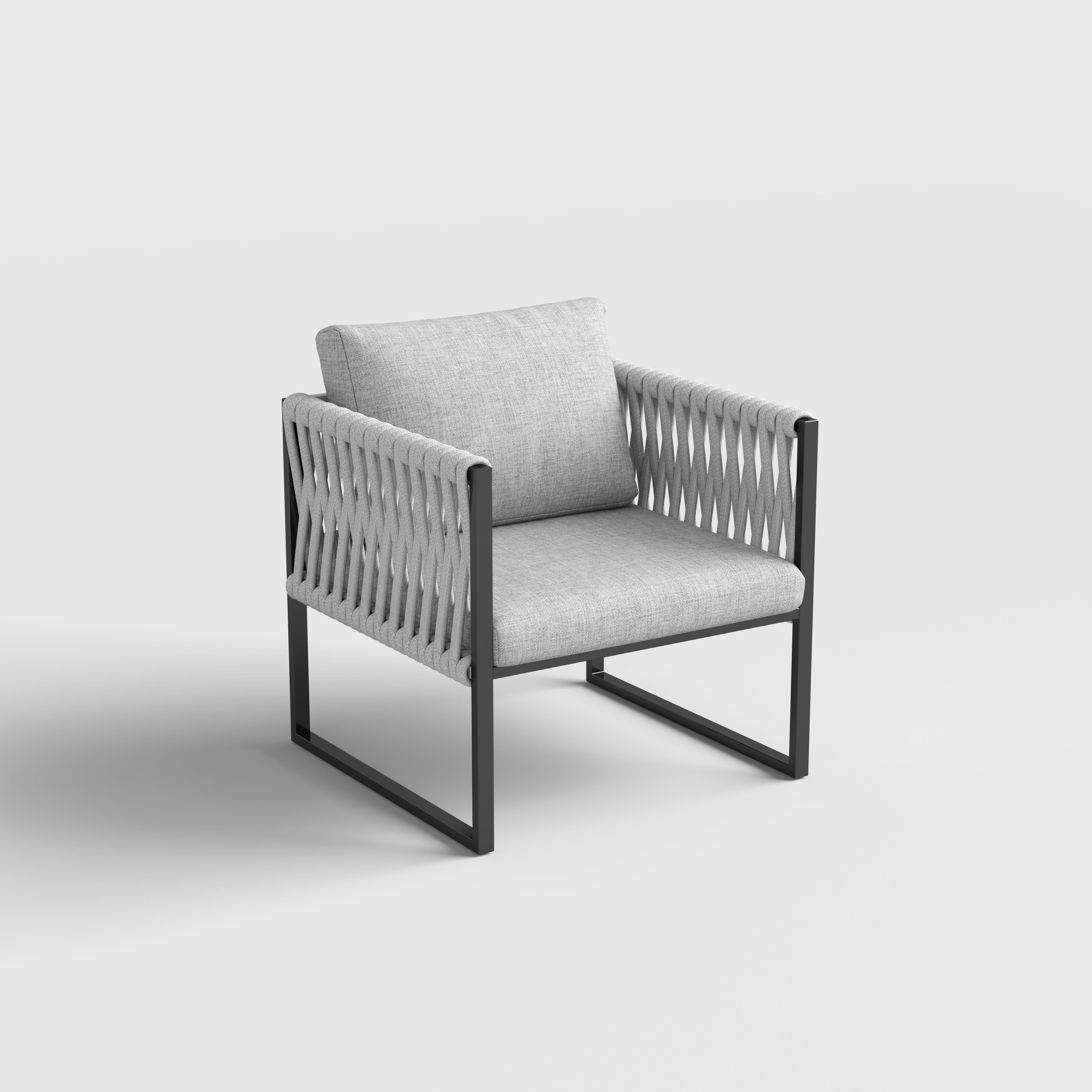 4 Piece Outdoor Garden Sofa Set with Rope Detailing and Sturdy Metal Frame Living and Home 