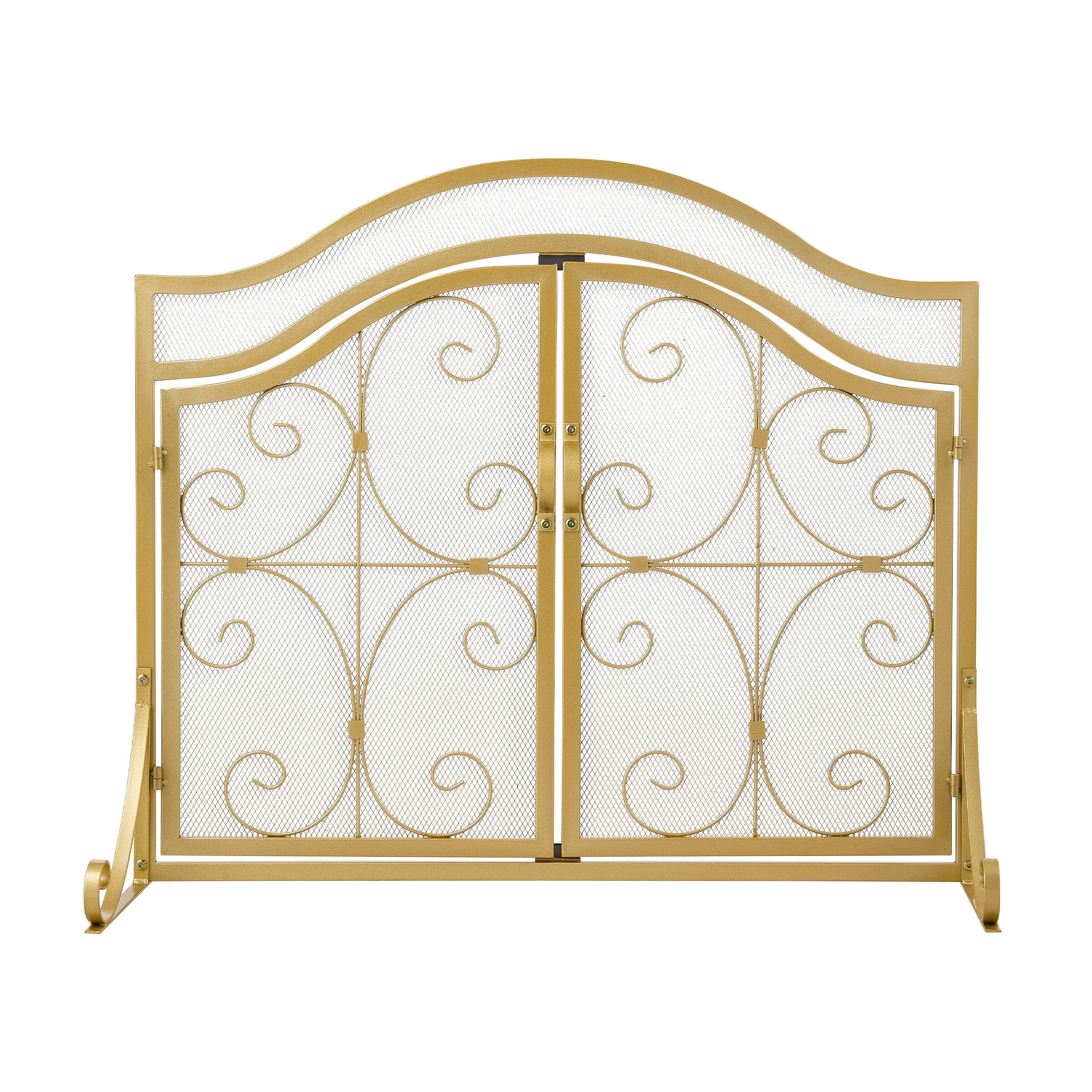 Smallbee Gold Powder-Coated Iron Fireplace Screen – 90x32x78.8cm Smallbee UK 
