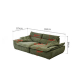 Cottonfy Adjustable Backrest Sailboat Corduroy Sofa Green Cottonfy UK 260CM Green Full-paid