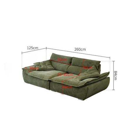 Cottonfy Adjustable Backrest Sailboat Corduroy Sofa Green Cottonfy UK 260CM Green Full-paid