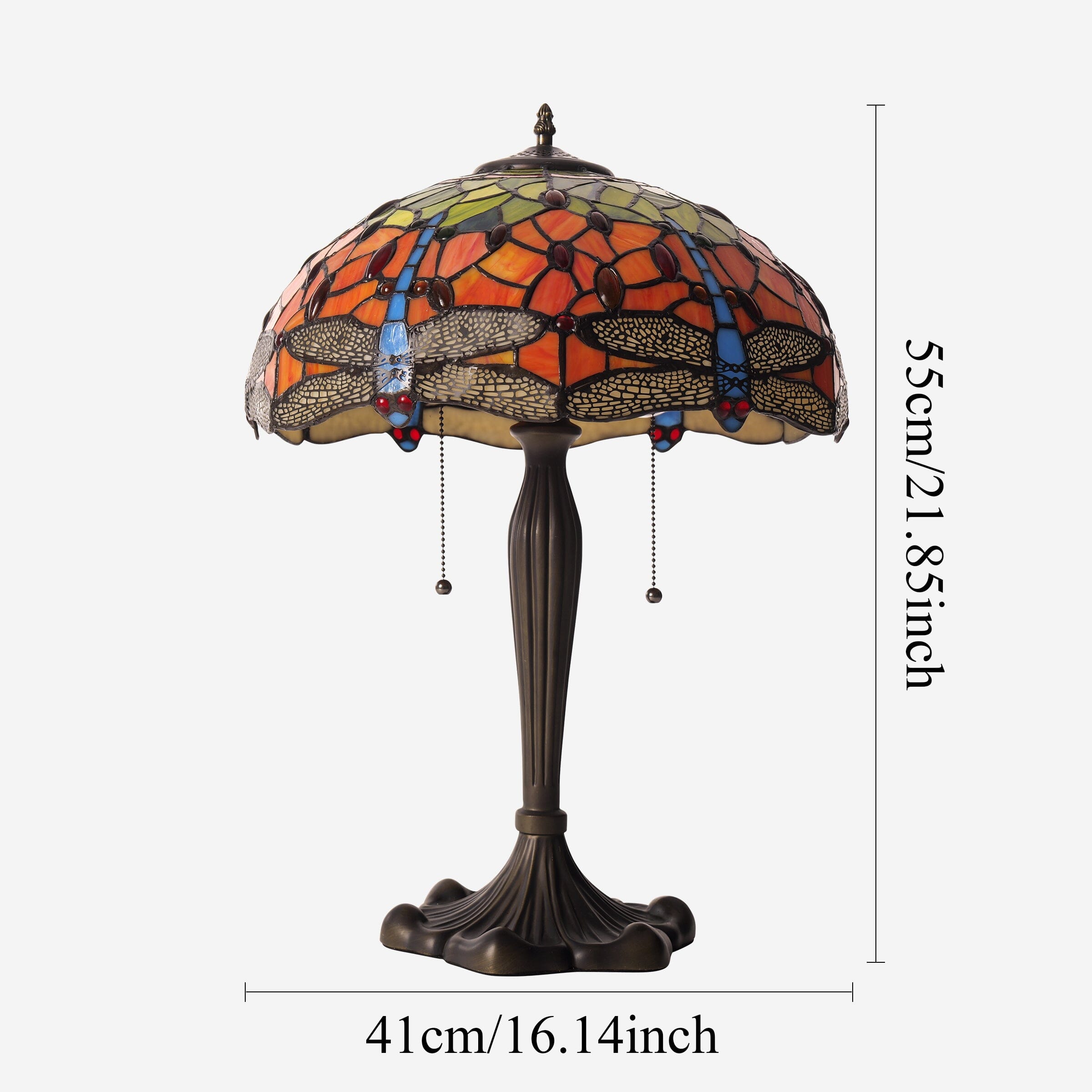 Lightsin Tiffany Table Lamp | Handcrafted Stained Glass Dragonfly Series Blue Dragonfly Lightsin UK 