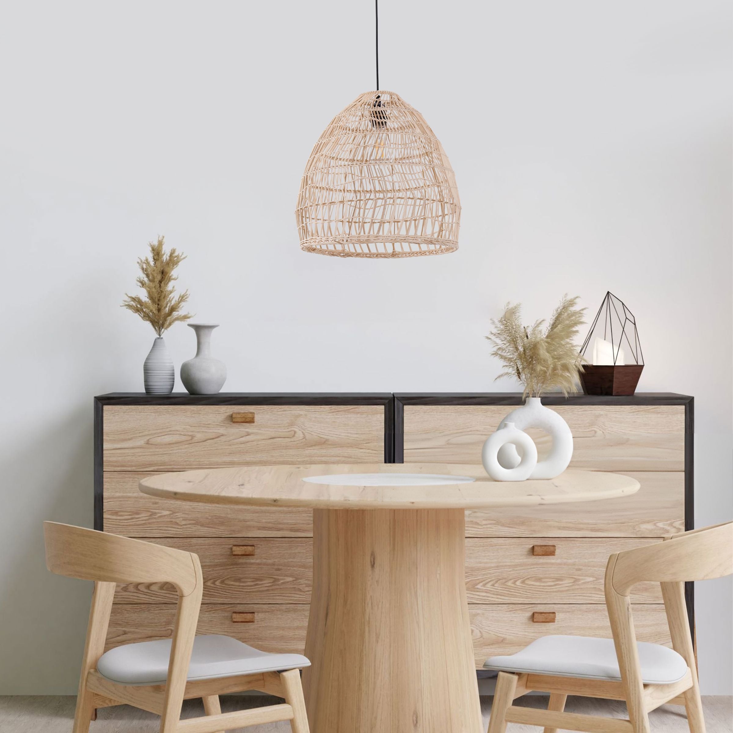 Lightsin Woven Rattan Dome Pendant Light for Rustic Interiors Lightsin UK 