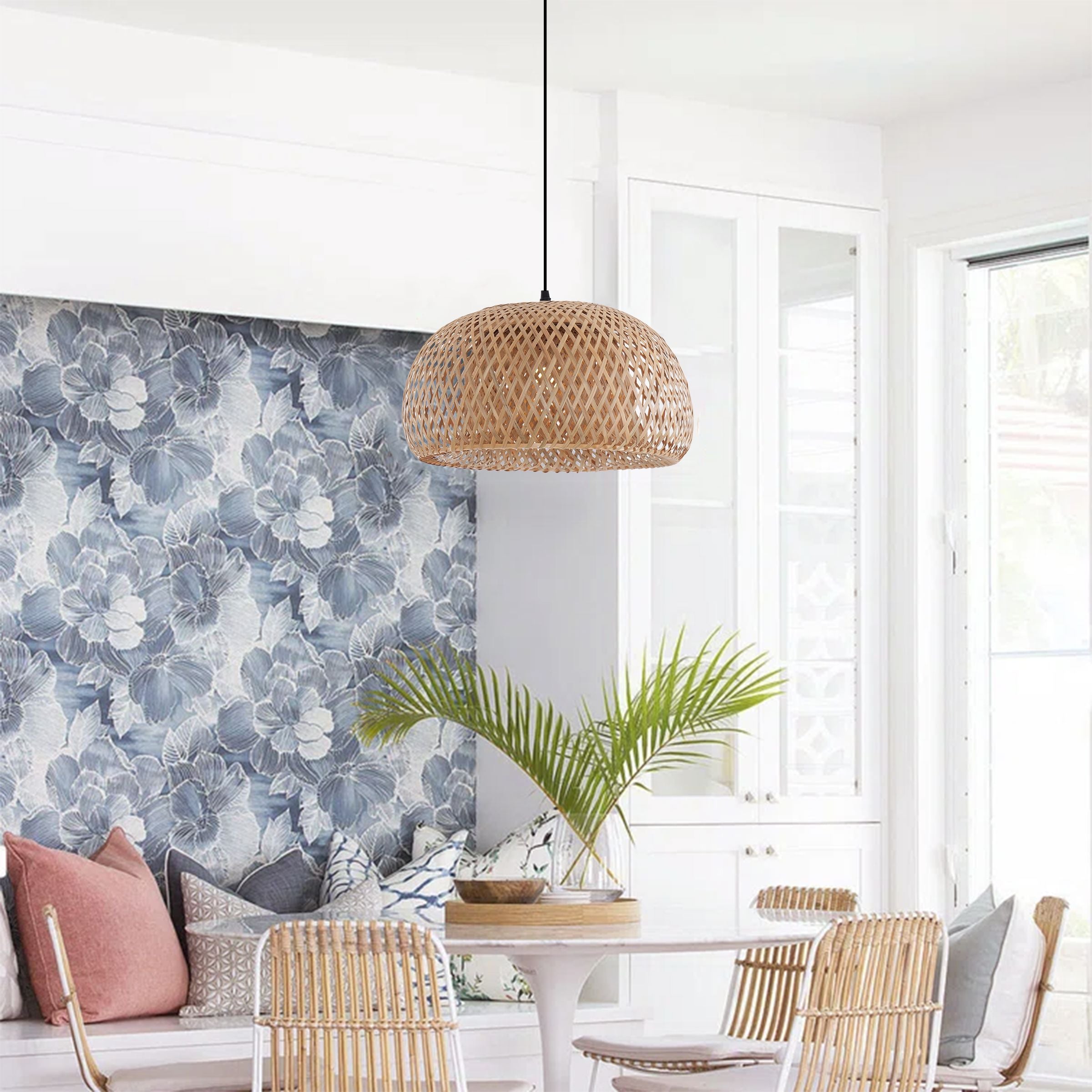 Lightsin Vintage Handwoven Bamboo Dome Pendant Light Lightsin UK 