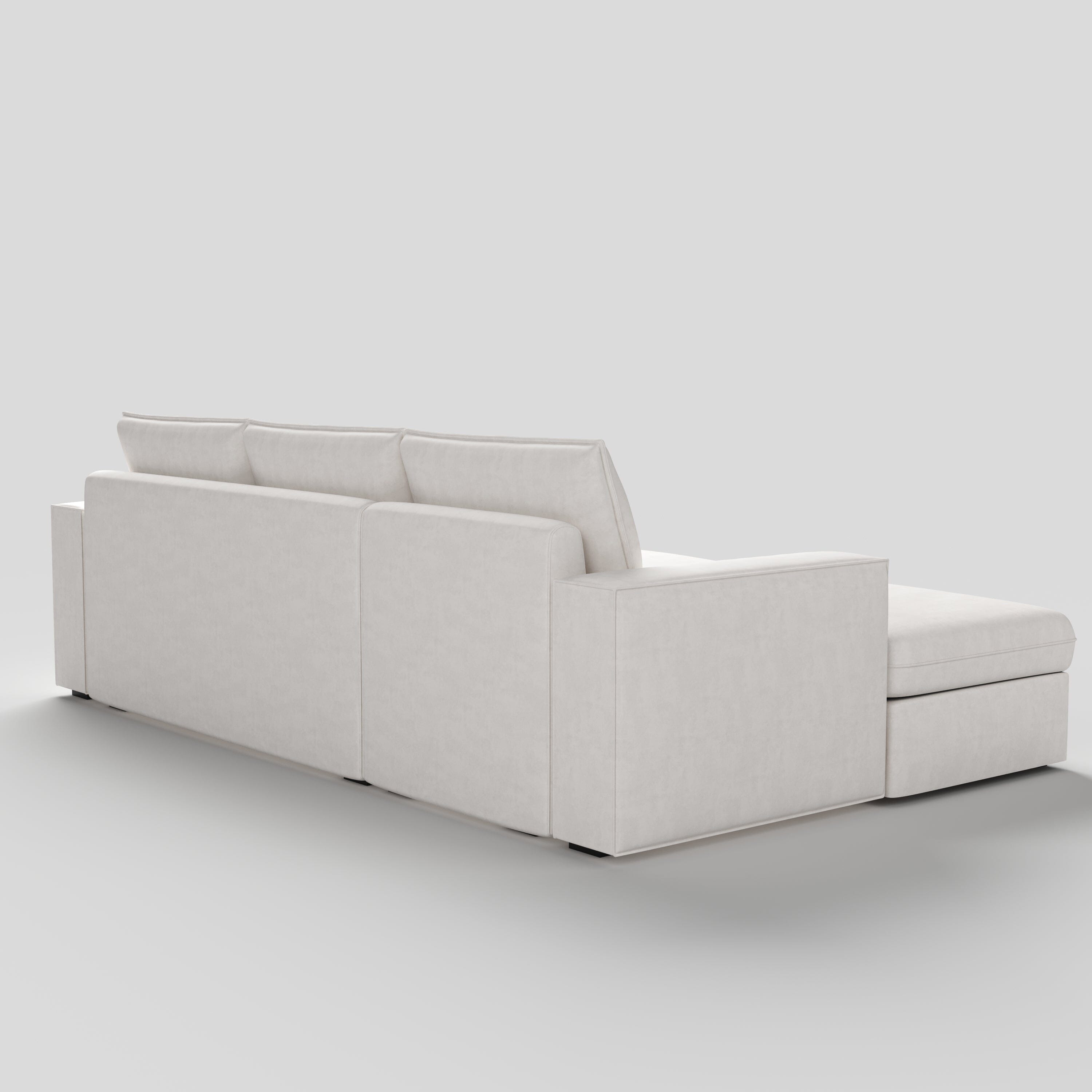 Cottonfy Creamy Tofu Block Pullout Sofa Bed with Storage Cottonfy UK 