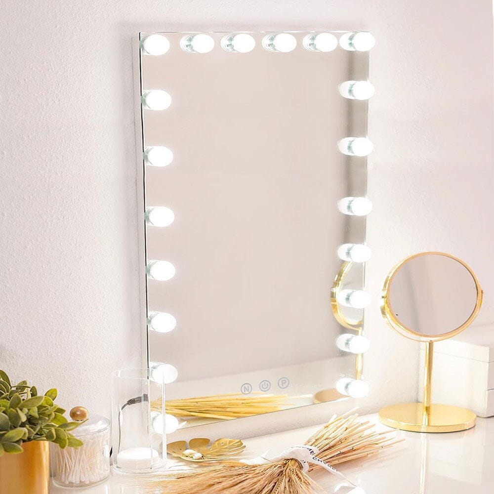 Rectangle Hollywood Vanity Mirror with 20 Dimmable LED Bulbs Living and Home 